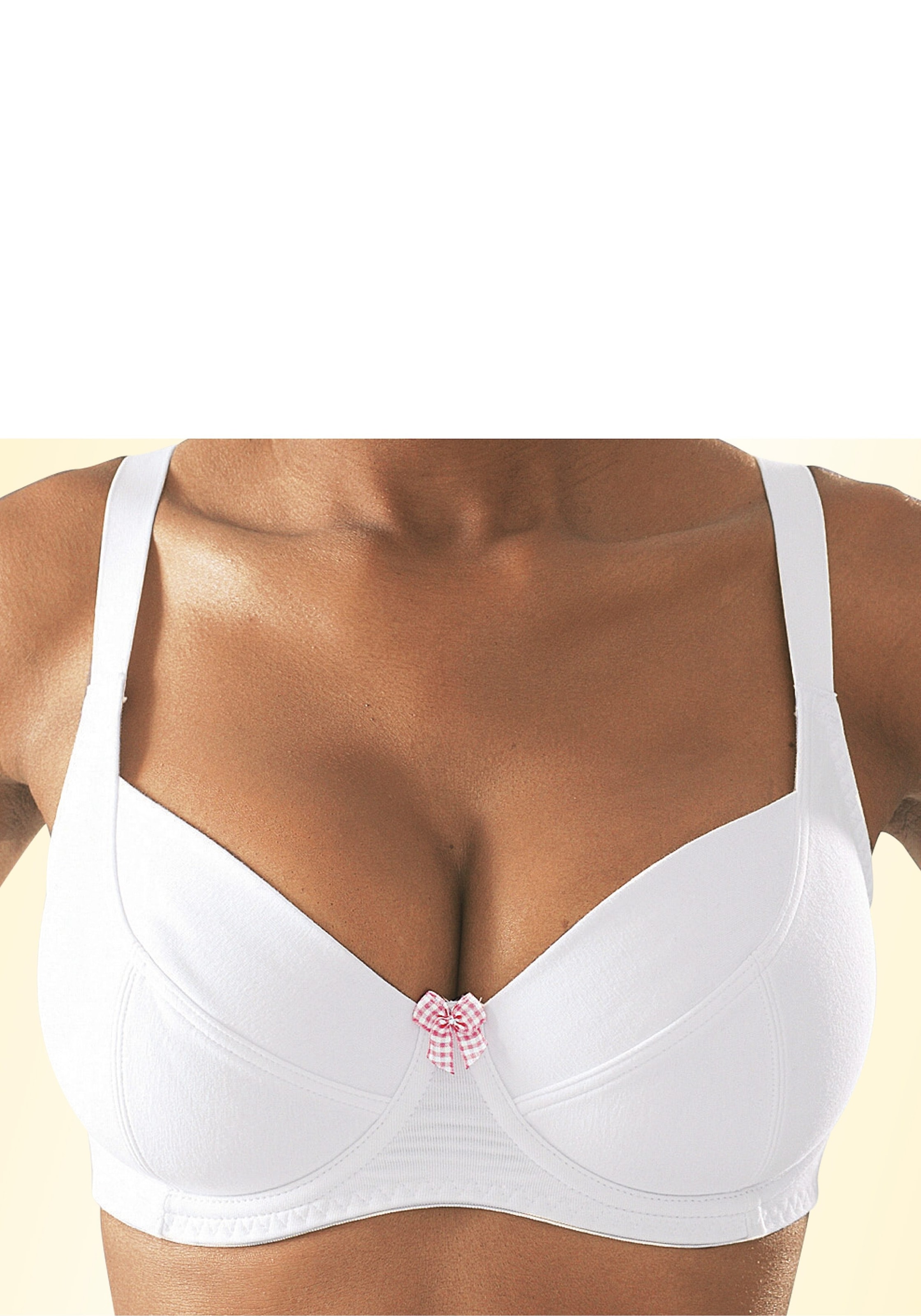 2 kaufen Dessous Bügel-BH, ♕ mit fleur (Packung, Vichy-Karoschleife, petite Basic versandkostenfrei Stück),