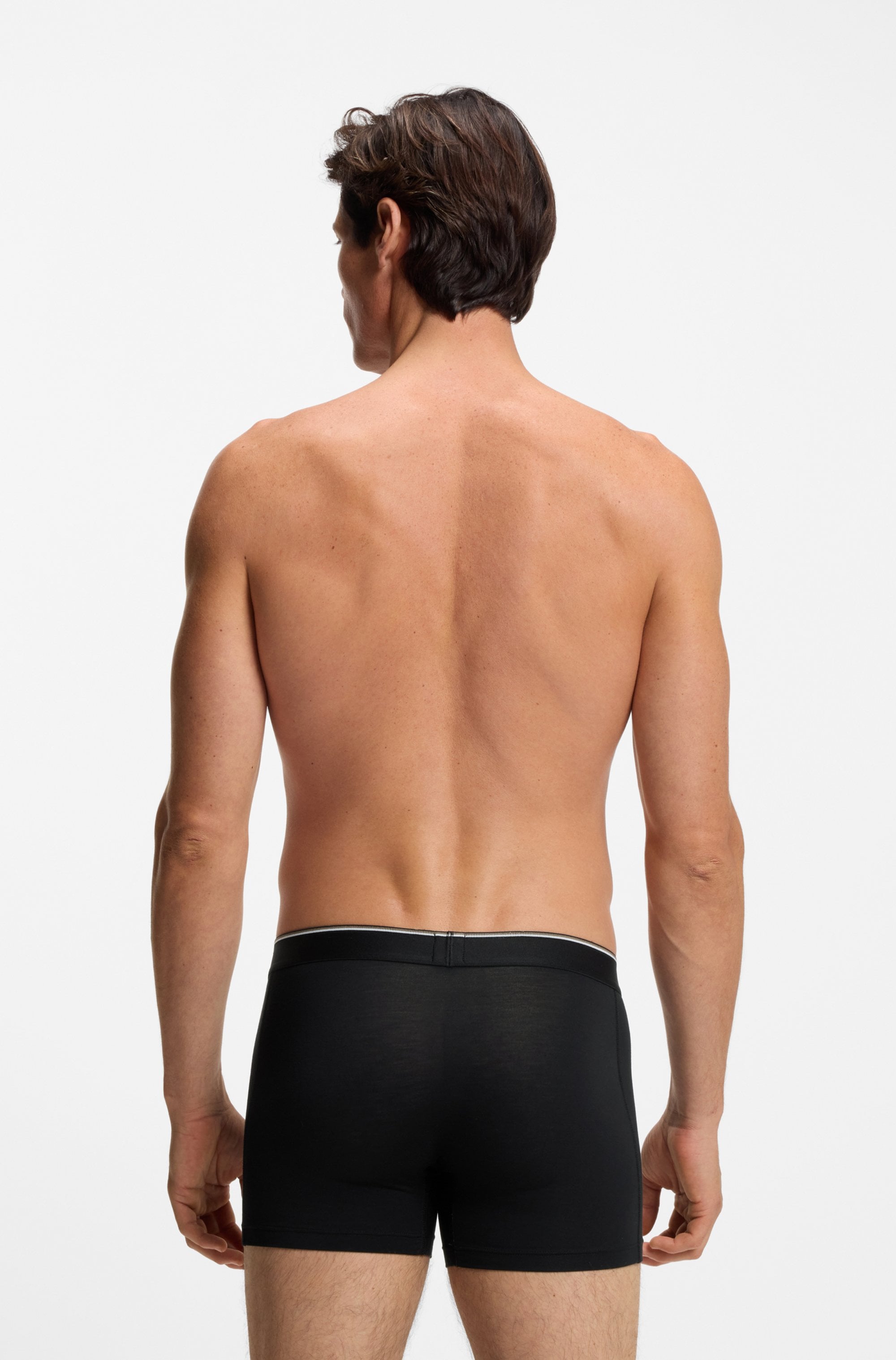 BOSS Boxer »Boxer Brief 3P Bamboo« Packung, 3 Stk. mit Logoschriftzug auf dem Bund