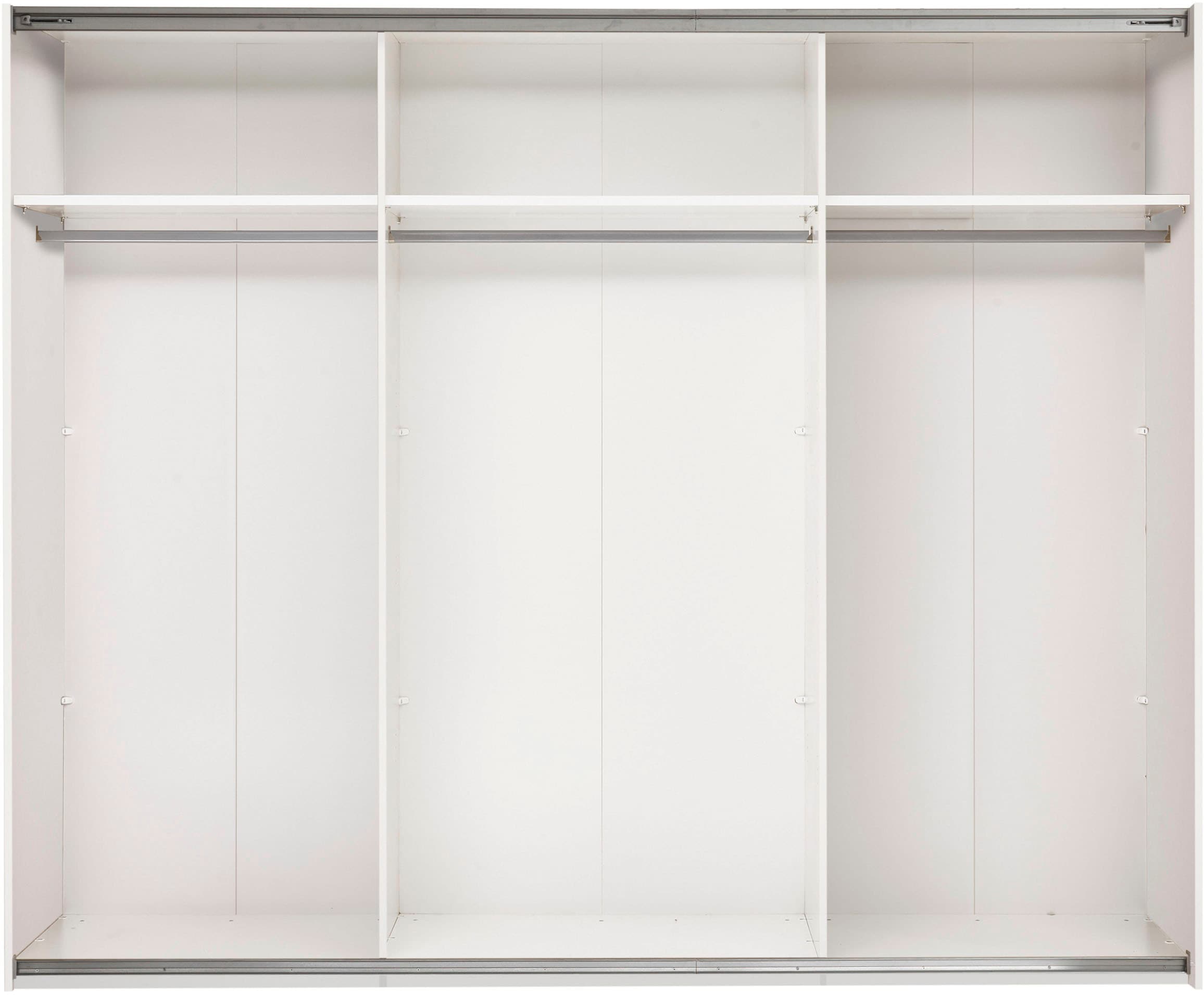 Schlafkontor Kleiderschrank »Leo Schwebetürenschrank, Schiebetürenschrank mit Spiegel«, Absetzung in Viking Oak heller Rillenoptik und Spiegel