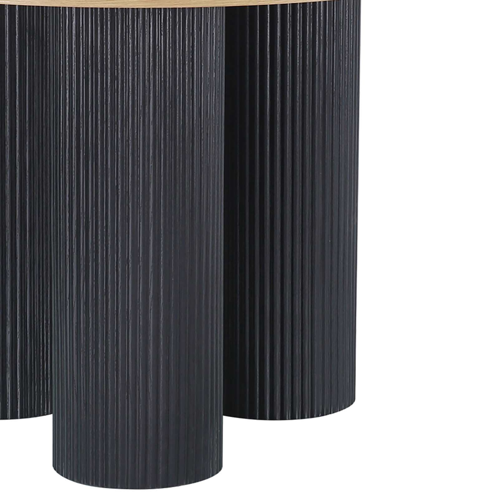 GOODproduct Esstisch »Mandan« rund, 110x110 cm, 25 cm runde Beine mit Rillenstruktur, Höhe 76 cm