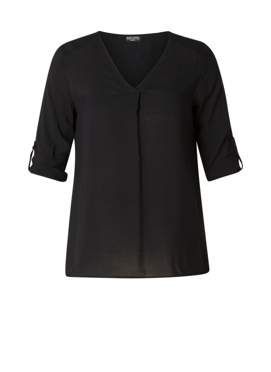 Base Level Curvy Shirtbluse »Yanina« mit V-Ausschnitt