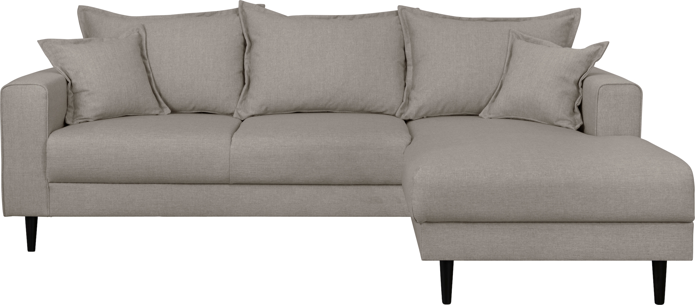 Home affaire Ecksofa »VEYRAS L-Form, hoher Sitzkomfort, Masse B/T/H: 230/150/76 cm«, mit Wellenunterfederung, incl. Rückenkissen und Zierkissen