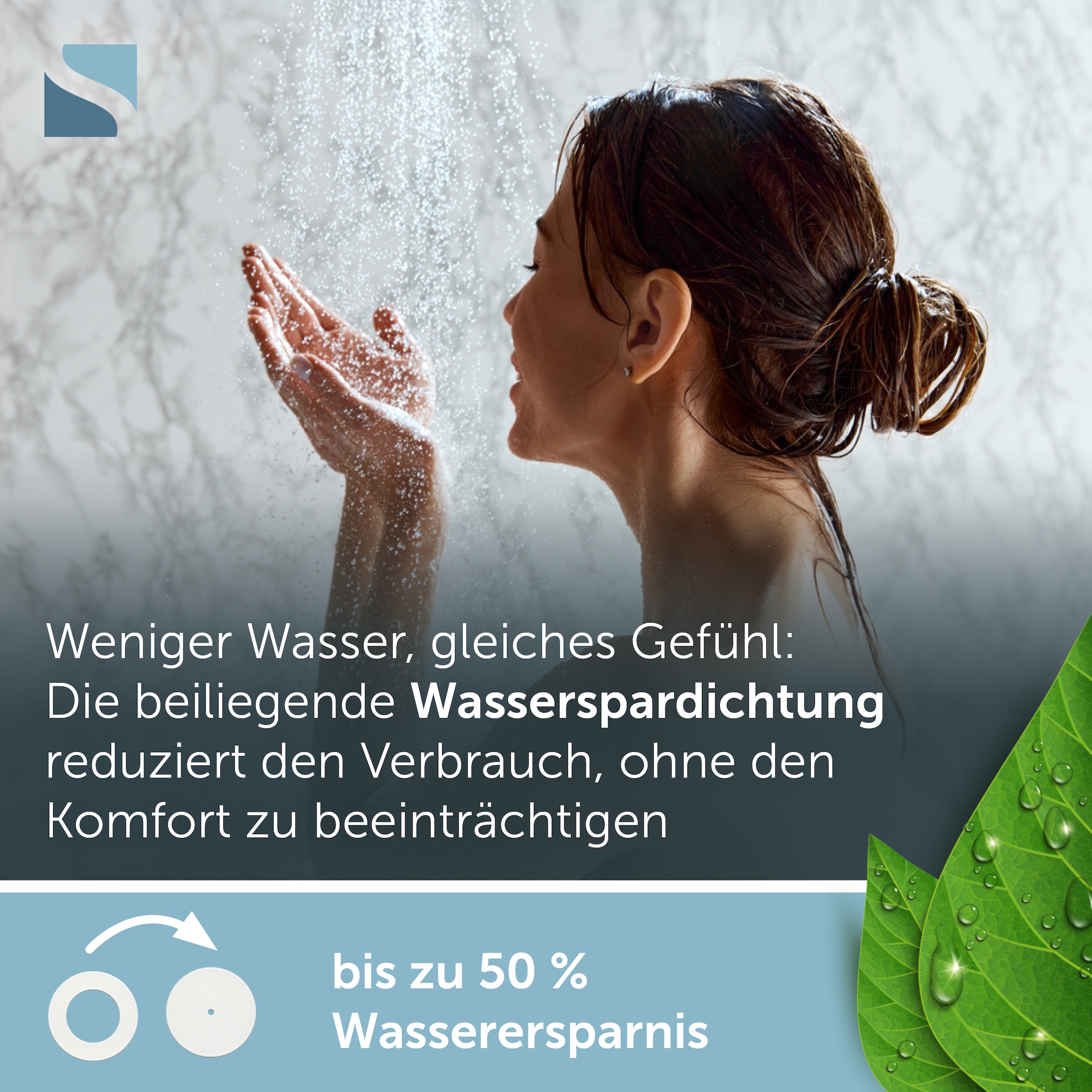 Schütte Handbrause »Wasserfall« mit 5 Strahlarten, chwallauslauf, Brausekopf mit Wasserstopp-Funktion
