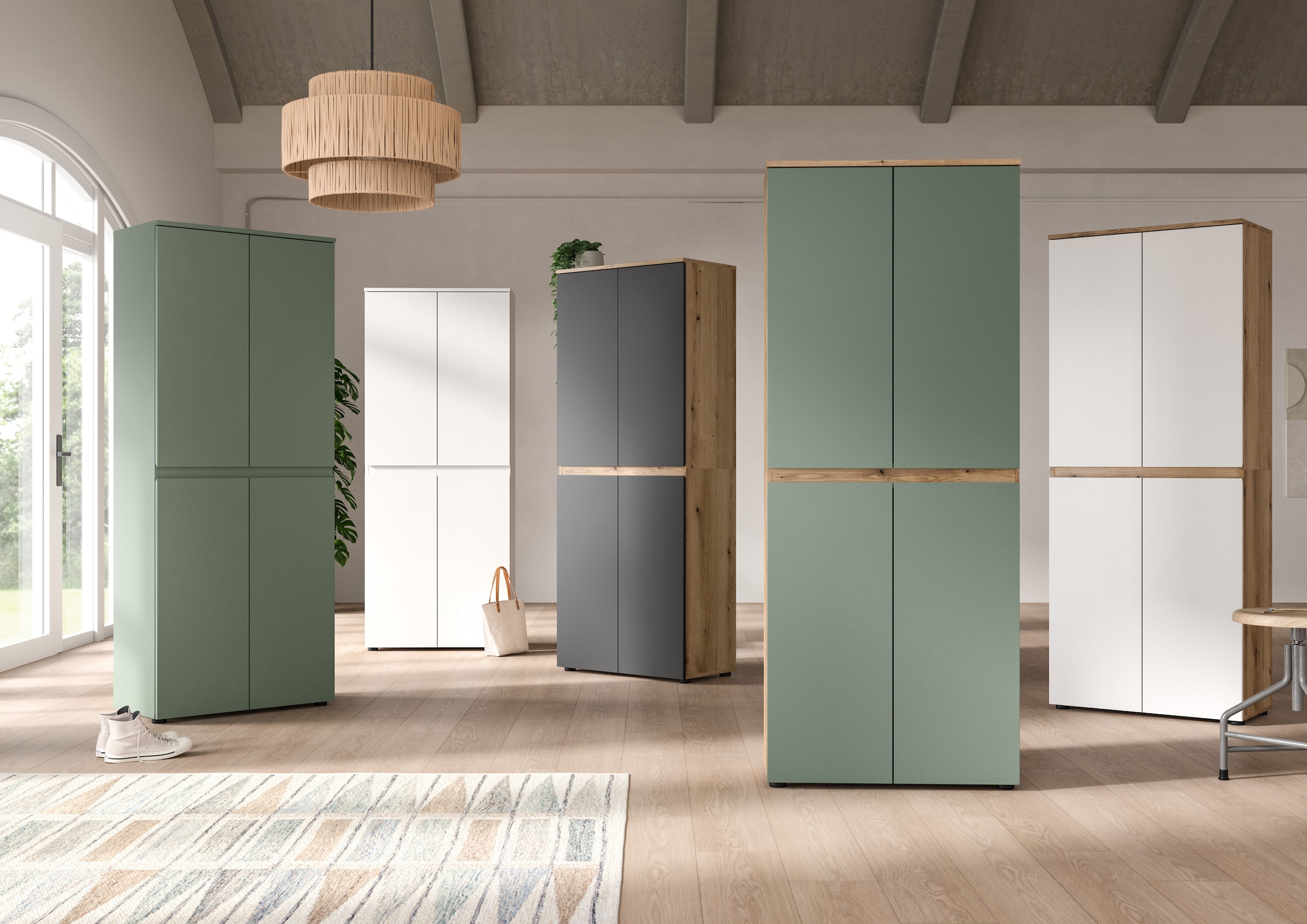 Home affaire Mehrzweckschrank »CIPELA, 105x111 cm, viel Stauraum, variable Einlegeböden, universal« in vielen verschiedenen Trendfarben verfügbar, 1 Stk. tlg. Schuhschrank, Kleiderschrank, Universalschrank, Aktenschrank, Schrank