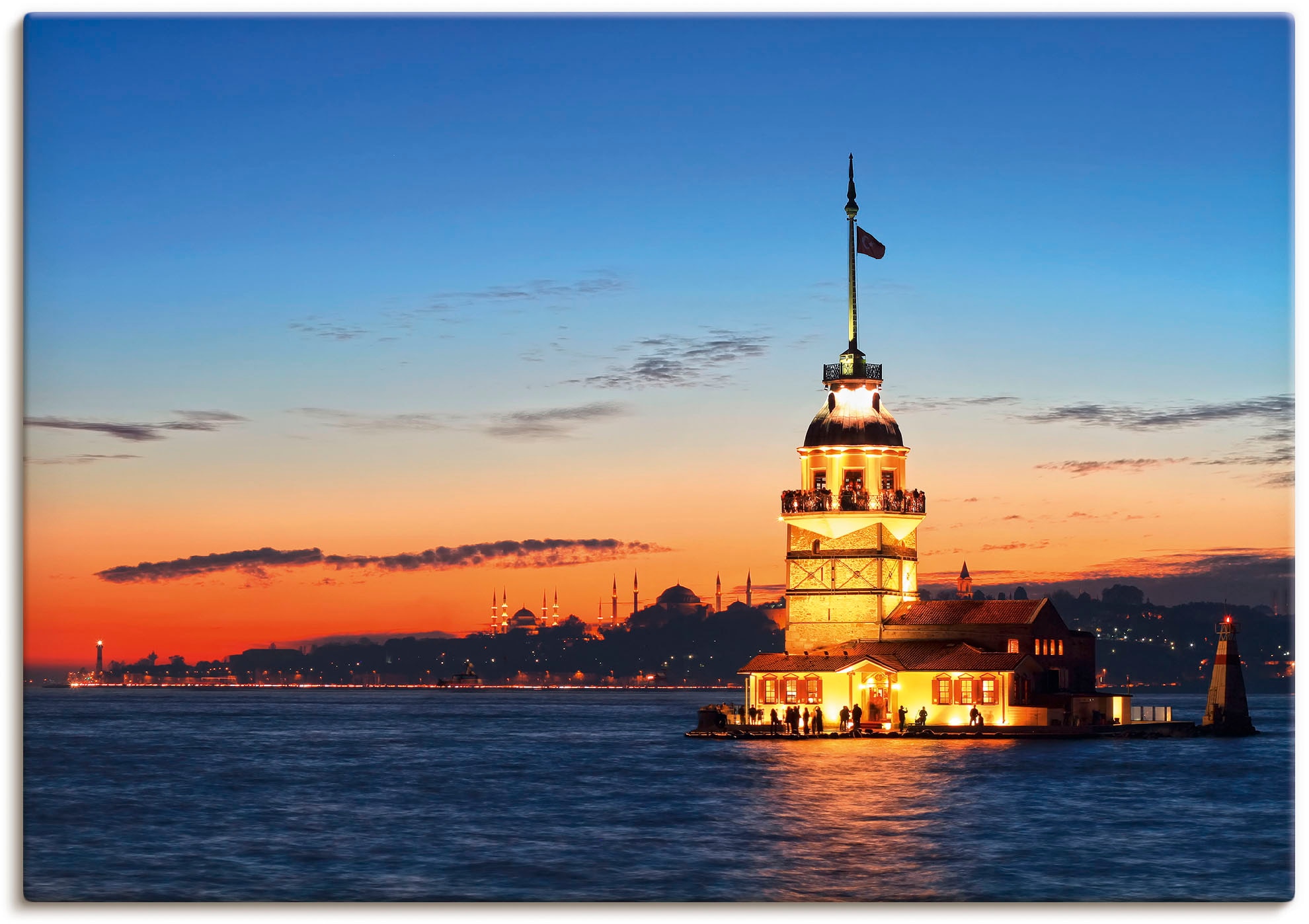Image of Artland Leinwandbild "Istanbul Leanderturm" Gebäude 1 Stk. tlg. auf Holzrahmen gespannt