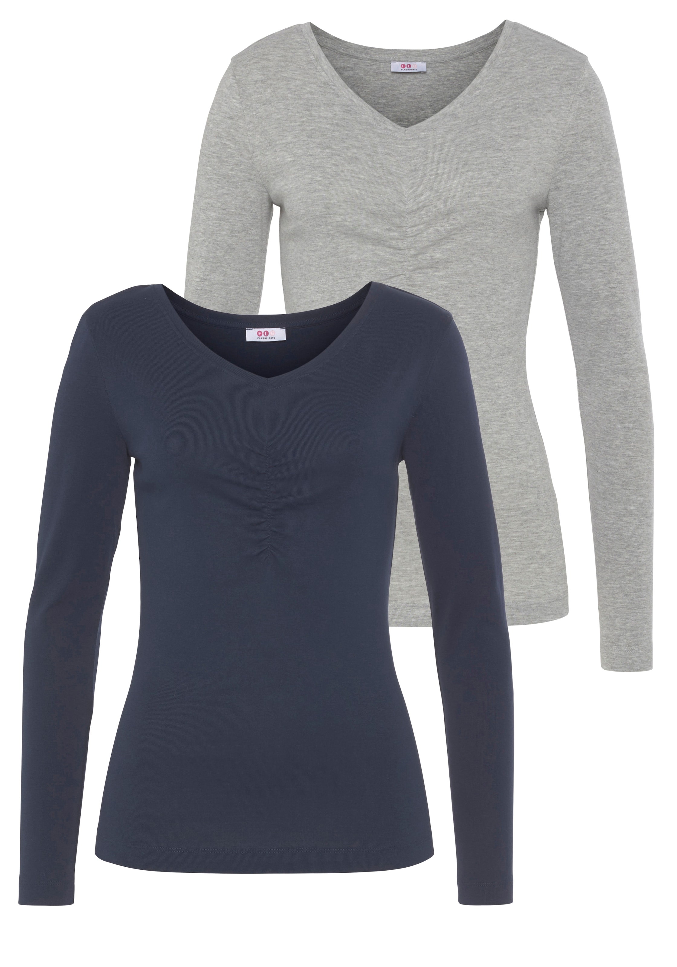 Image of Flashlights Longsleeve 2er- Pack, Langarm, sehr figurbetonter Schnitt, Feinrippstoff, Basic-Stil