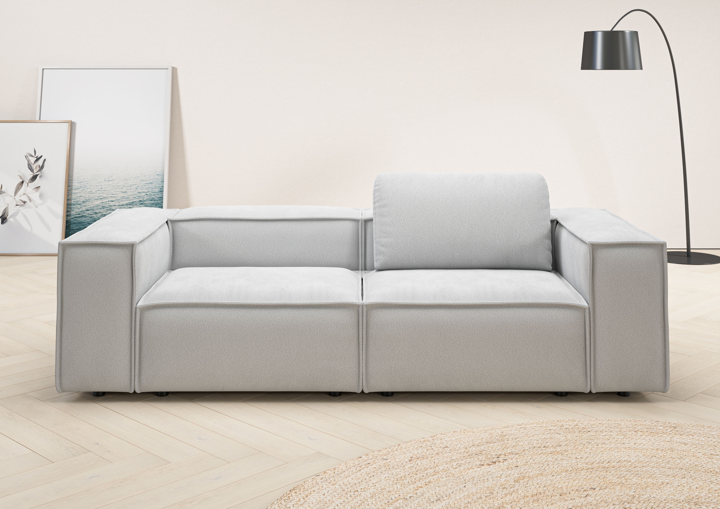 Image of Home affaire 2-Sitzer "Watertown, modern, Sofa 246 cm breit, in 2 Tiefen, Japandi Design" Sofa Tiefe 98cm, extra breiter Sitzfläche, Flachgewebe SIMPLY CLEAN