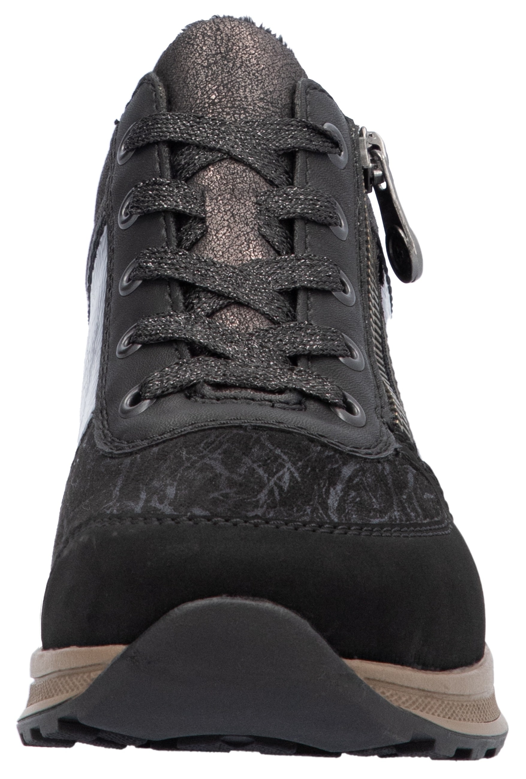 Rieker Sneaker  , Freizeitschuh, Halbschuh, Schnürschuh mit seitlichem Reissverschluss