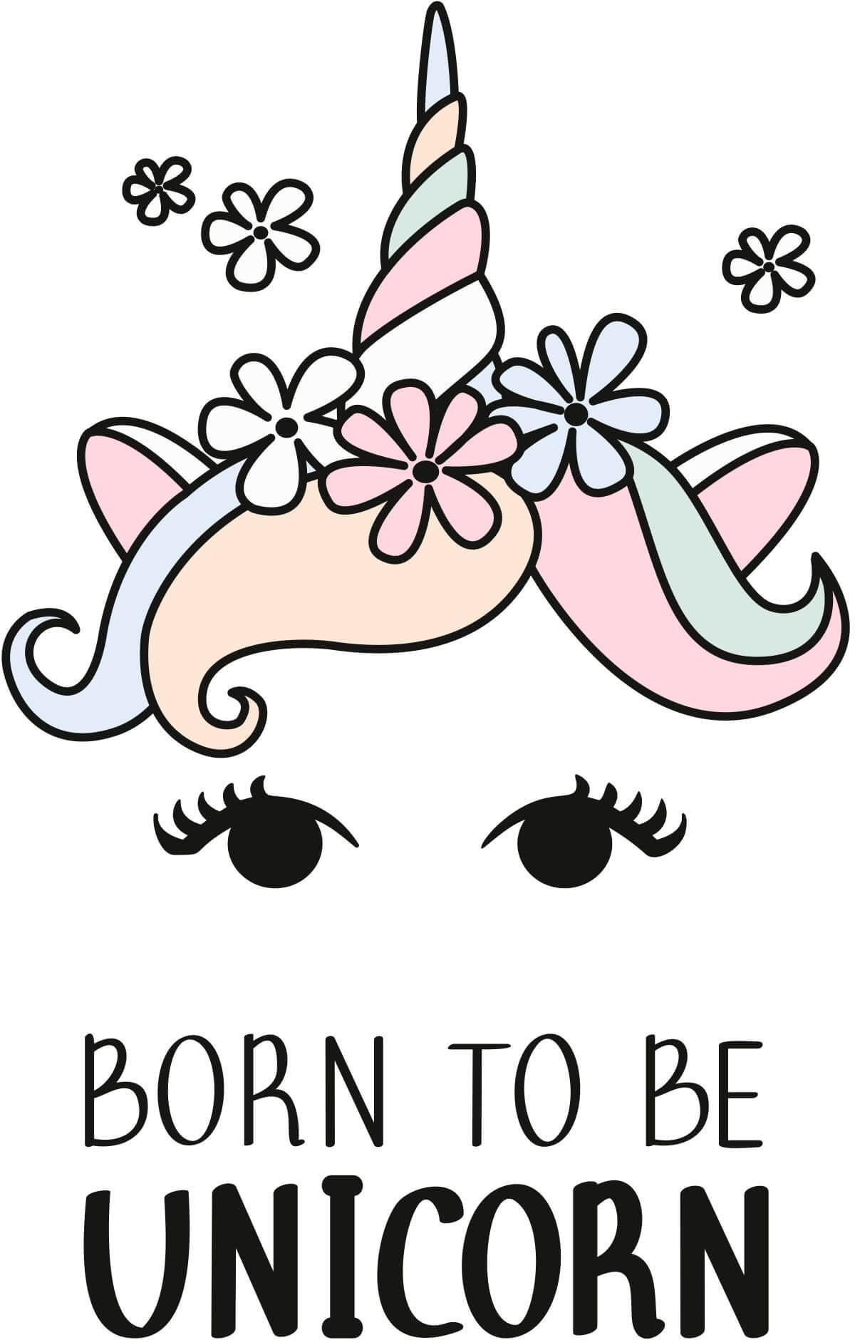 Image of Wall-Art Wandtattoo »Kvilis - Einhornkopf Born to be Unicorn« bei Ackermann Versand Schweiz