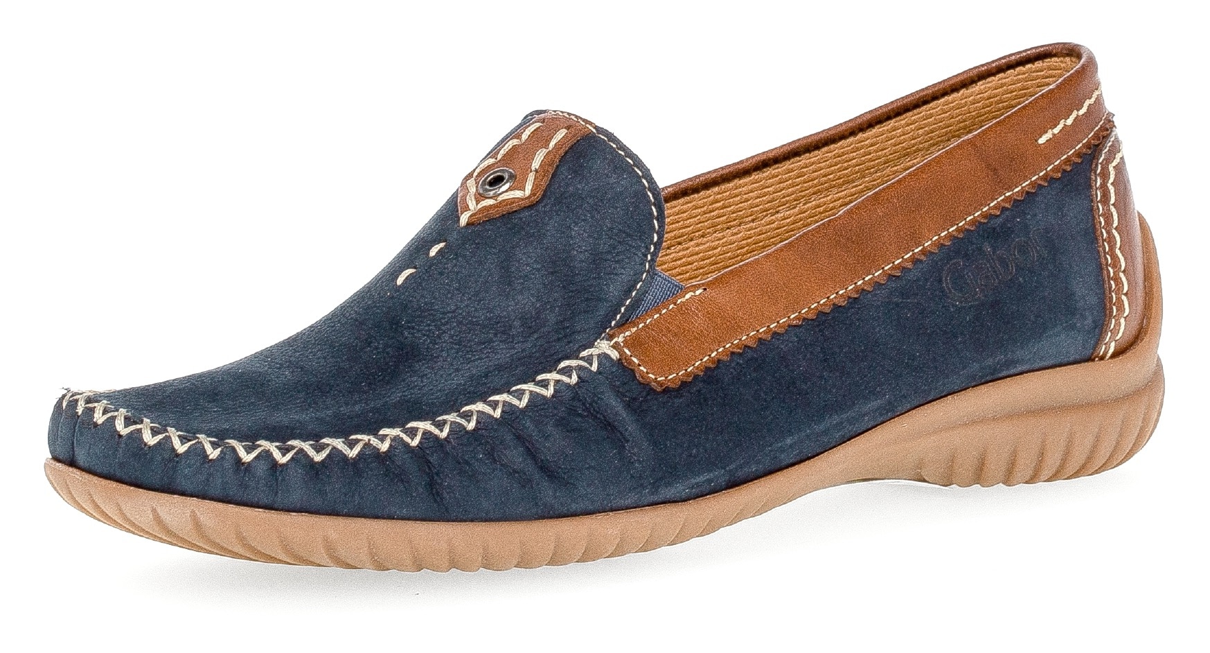 Image of Gabor Mokassin "FLORENZ", Slipper, Schlupfschuh, Bequmschuh mit Kontrastnaht, Weite G (=weit)