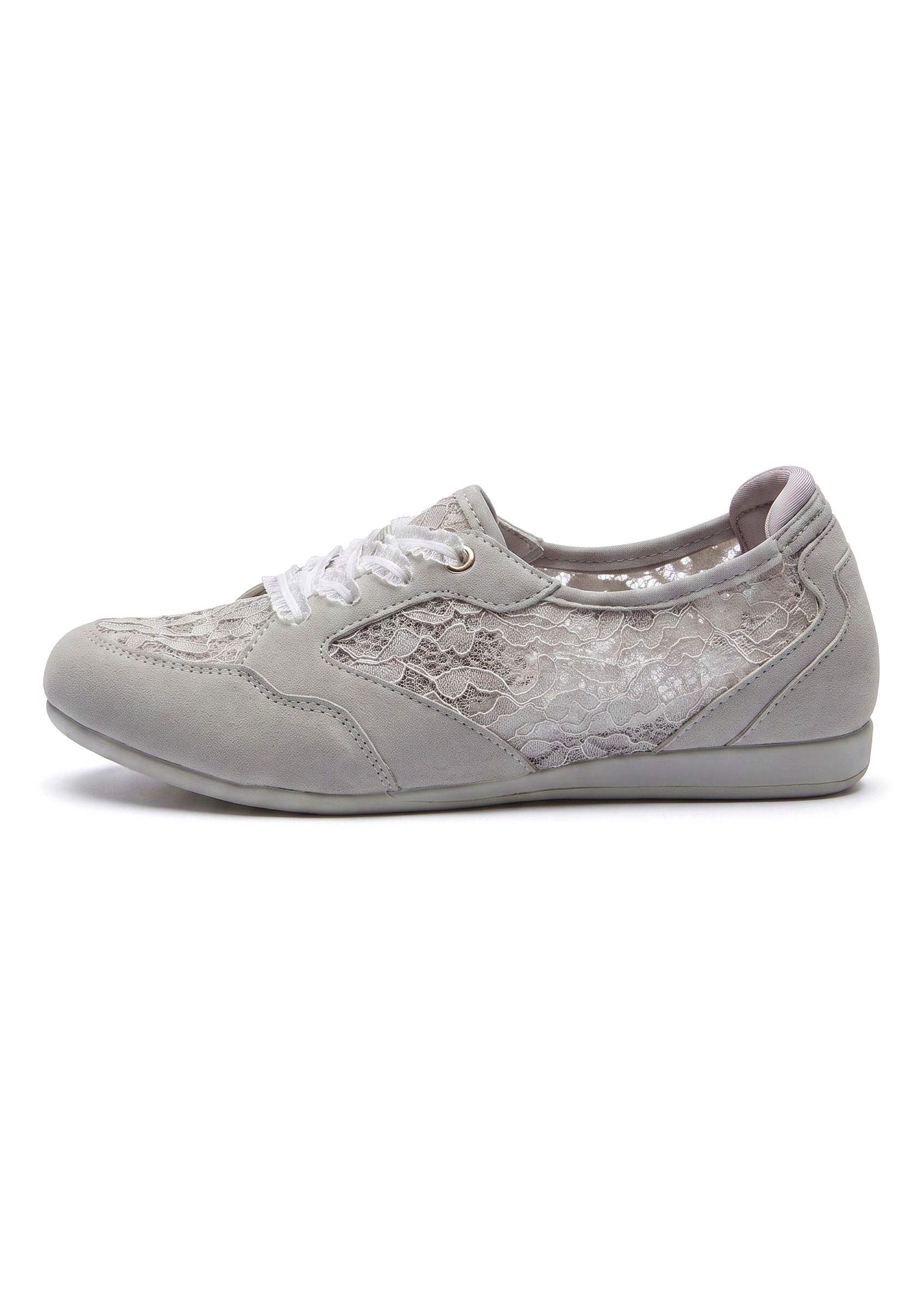Vivance Sneaker »Freizeitschuh, Halbschuh, Ballerina, Slip-On-Sneaker,«  NEU mit eleganten Spitzeneinsätzen VEGAN
