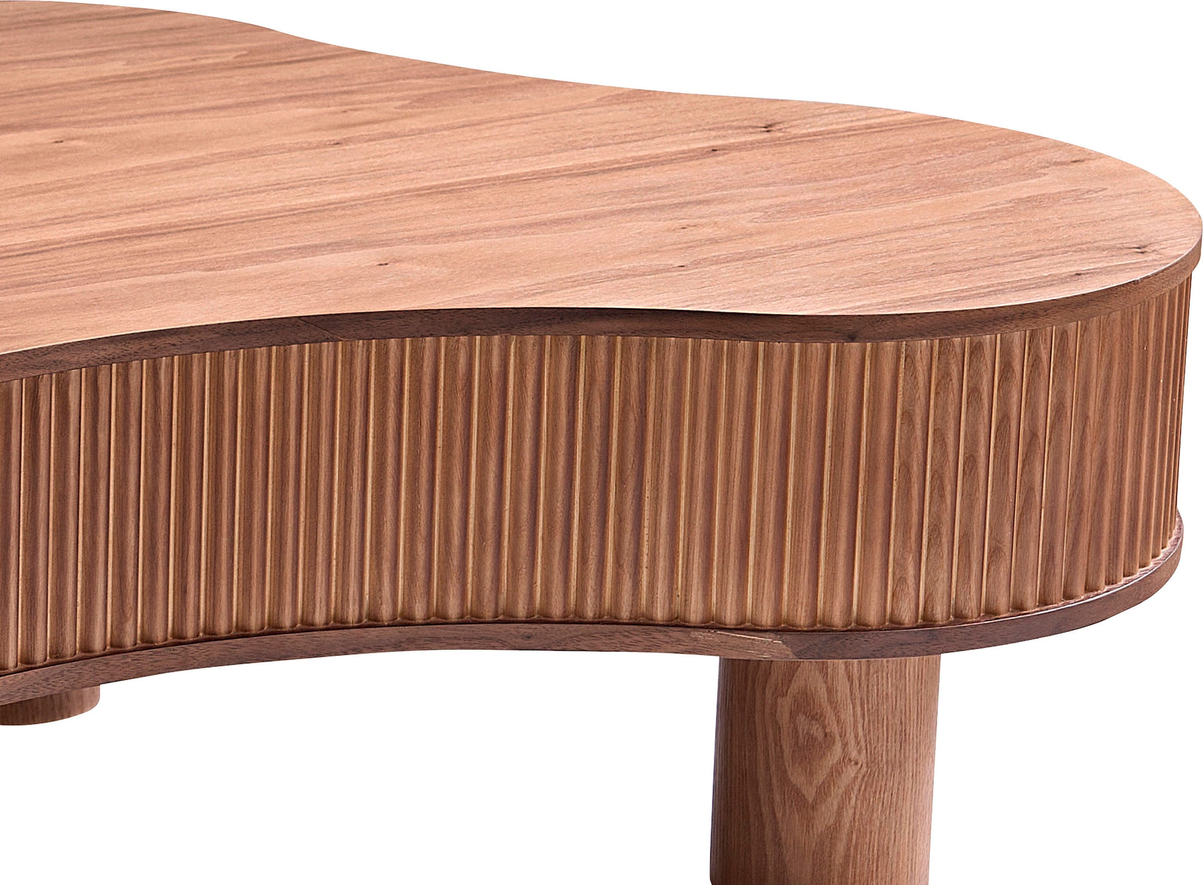 SalesFever Table basse »Wohnzimmertisch organisch mit Massivholz-Lamellen 115 x 75 cm« 1 cuis tlg. Stilvoller & moderner Holztisch mit Echtholzfurnier