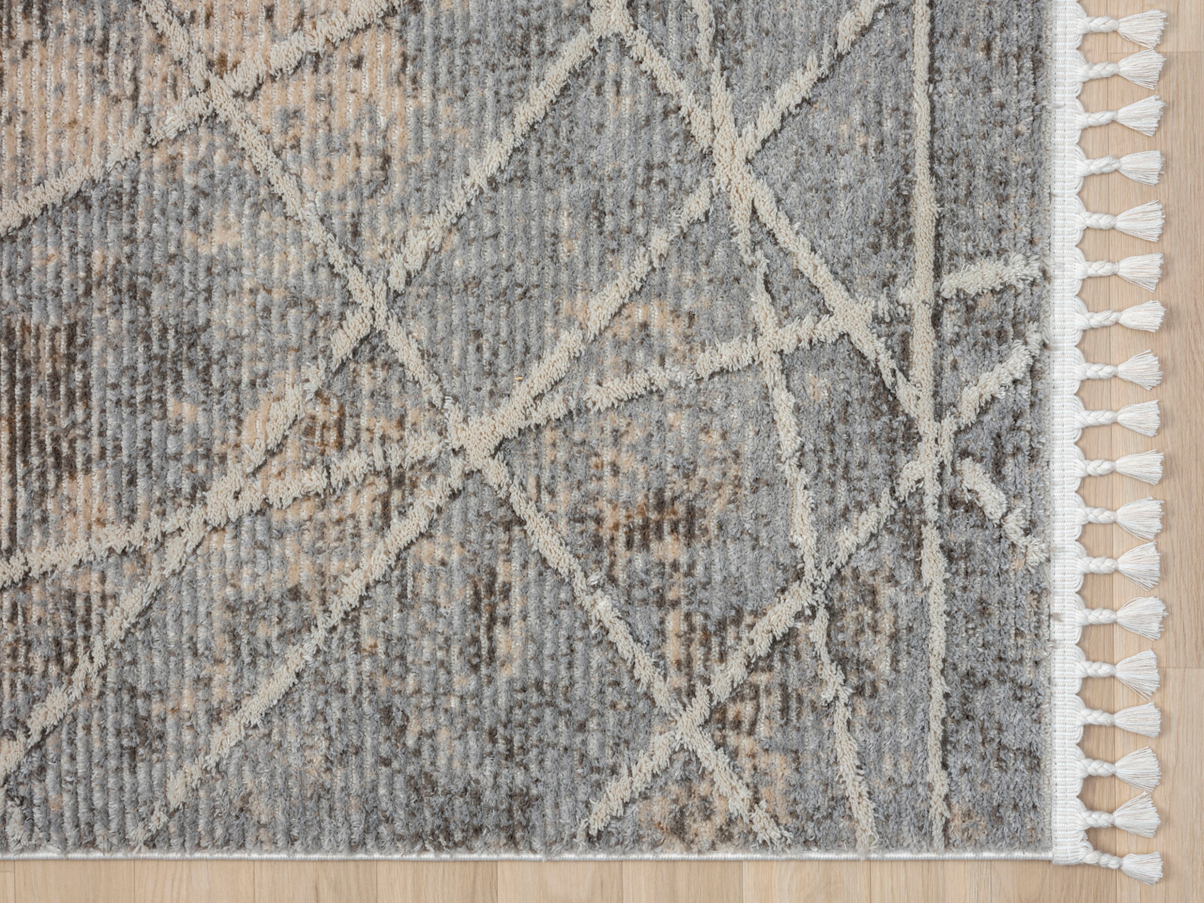 Myflair Möbel & Accessoires Tapis »Nelia, LAGERRÄUMUNG!« Rectangulaire 15 mm Höhe Kurzflor, mit Hoch-Tief Effekt, Microfaser, mit Fransen