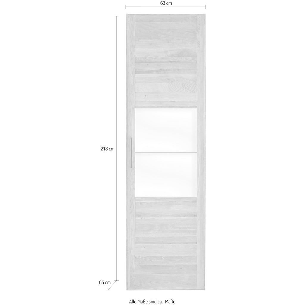 Home affaire Drehtürenschrank »Chamara«, aus massivem Eichenholz, in unterschiedlichen Breiten, Höhe 218 cm