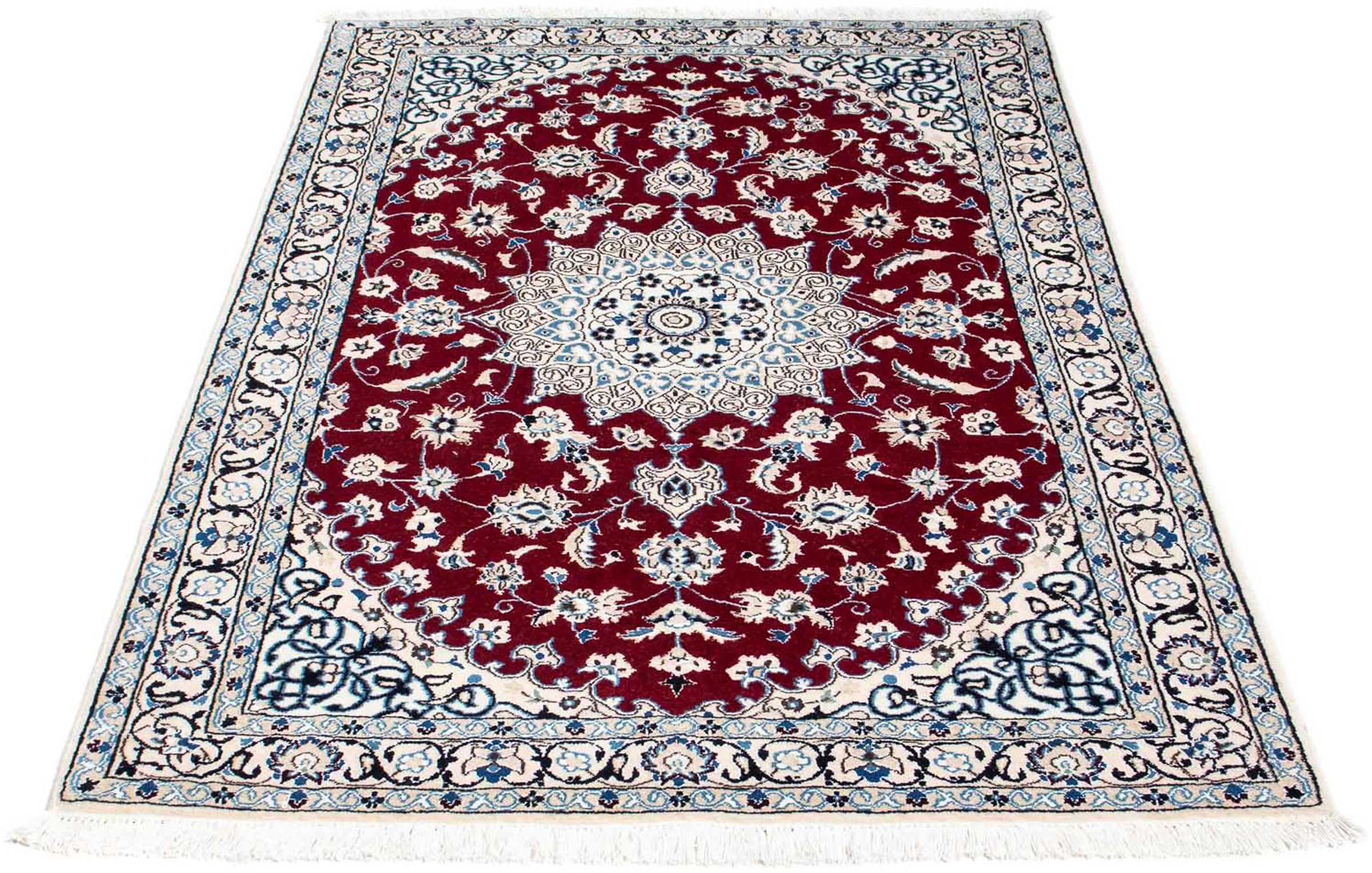 Image of morgenland Orientteppich »Perser - Nain - Royal - 169 x 110 cm - dunkelrot«, rechteckig, 10 mm Höhe, Wohnzimmer, Handgeknüpft, Einzelstück mit Zertifikat bei Ackermann Versand Schweiz