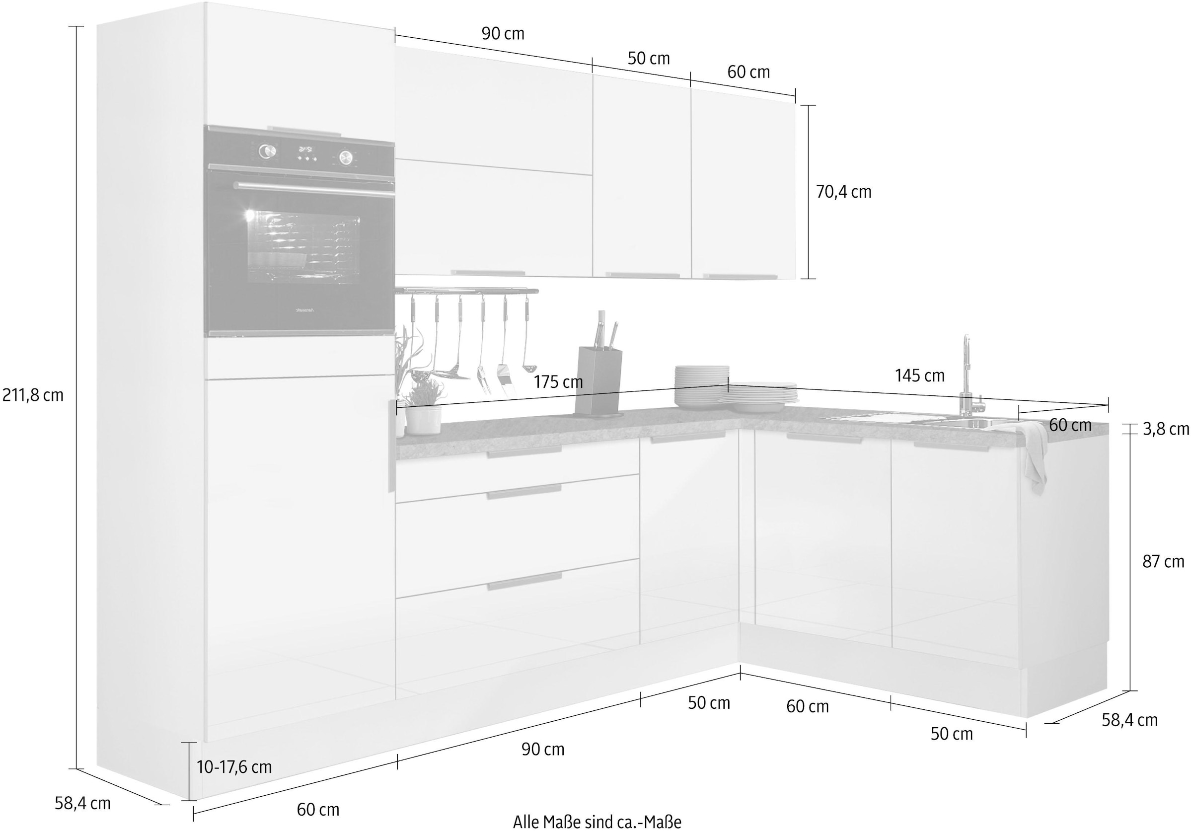 ♕ OPTIFIT Winkelküche »Tara«, mit Vollauszug und Soft-Close-Funktion,  Stellbreite 265 x 175 cm versandkostenfrei auf