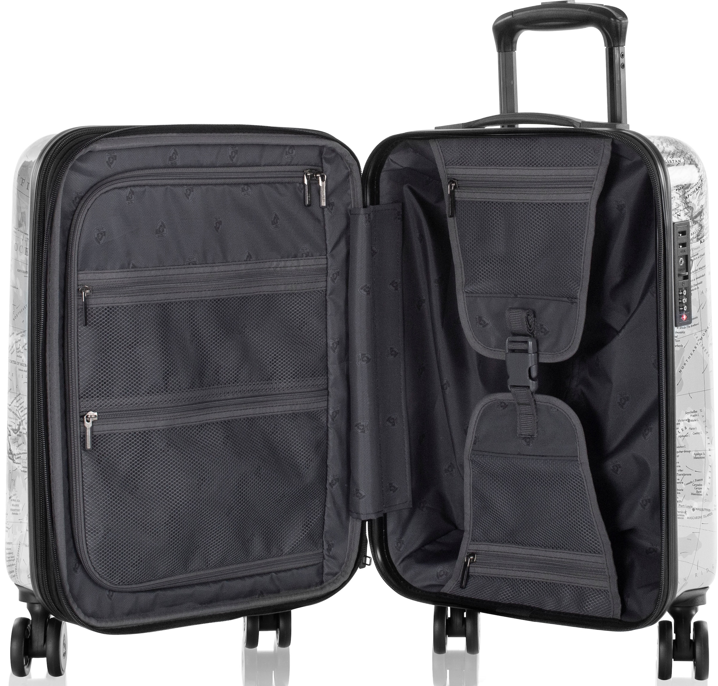Heys Hartschalen-Trolley »Journey 3G schwarz/weiss, 53 cm«, 4 Rollen, Heys x Joachim Llambi Handgepäck-Koffer Reisegepäck