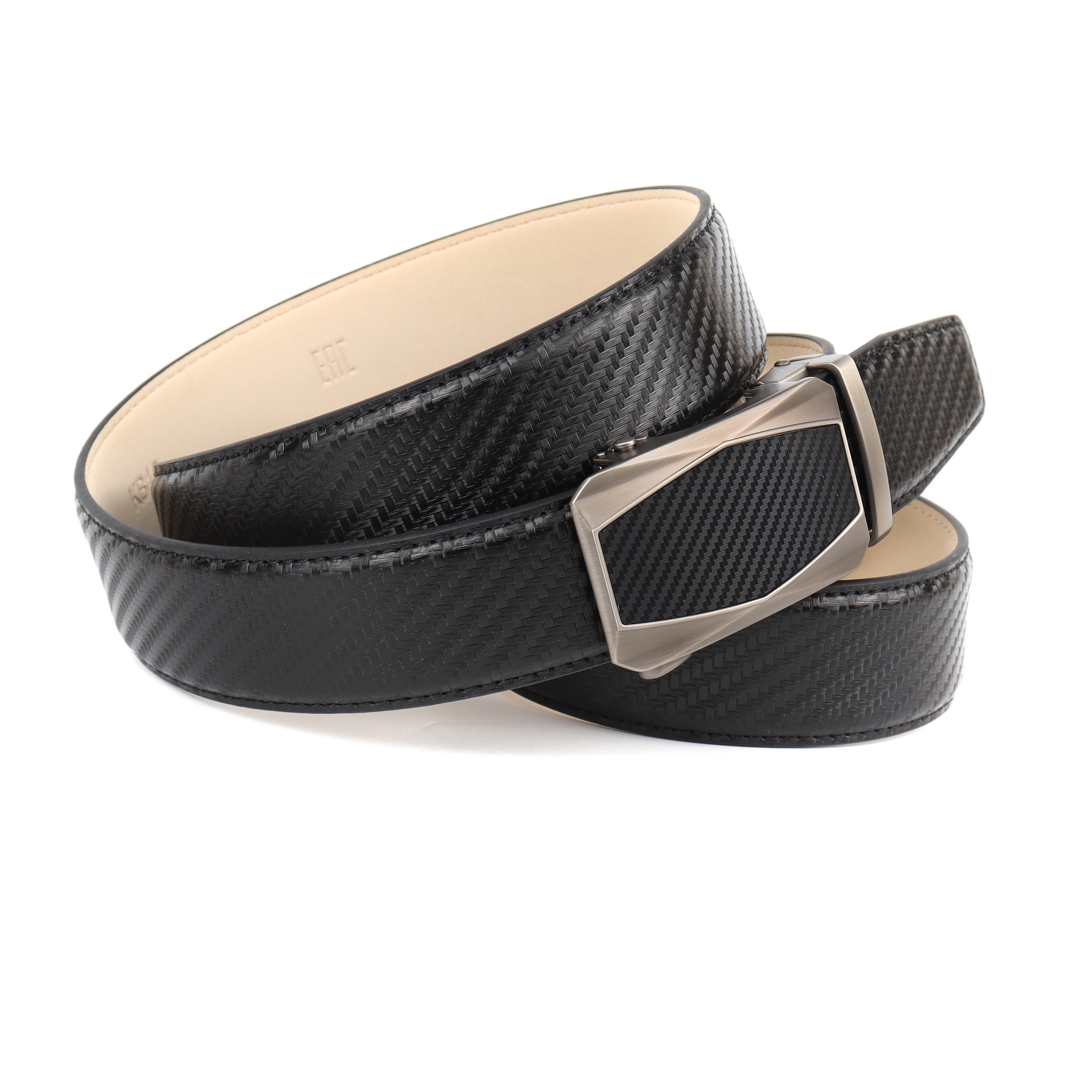 Image of Anthoni Crown Ledergürtel aus Rindsleder, mit Karbon-Design, stufenlos regulierbar