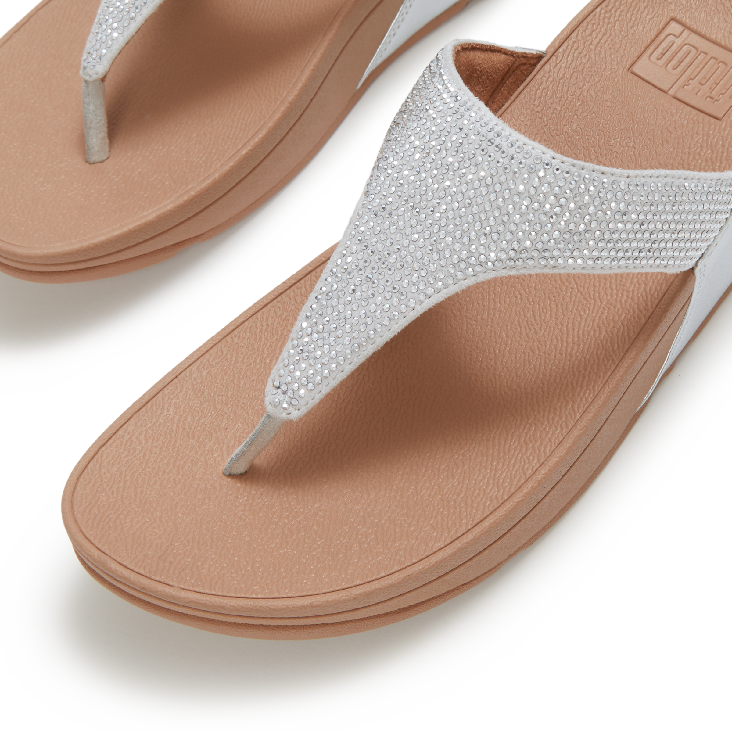 Fitflop Dianette »LULU CRYSTAL EMBELLISHED TOE-POST SANDALS - HOTFIX«  compensé, chaussure d'été, tongs avec lanière d’orteil douce