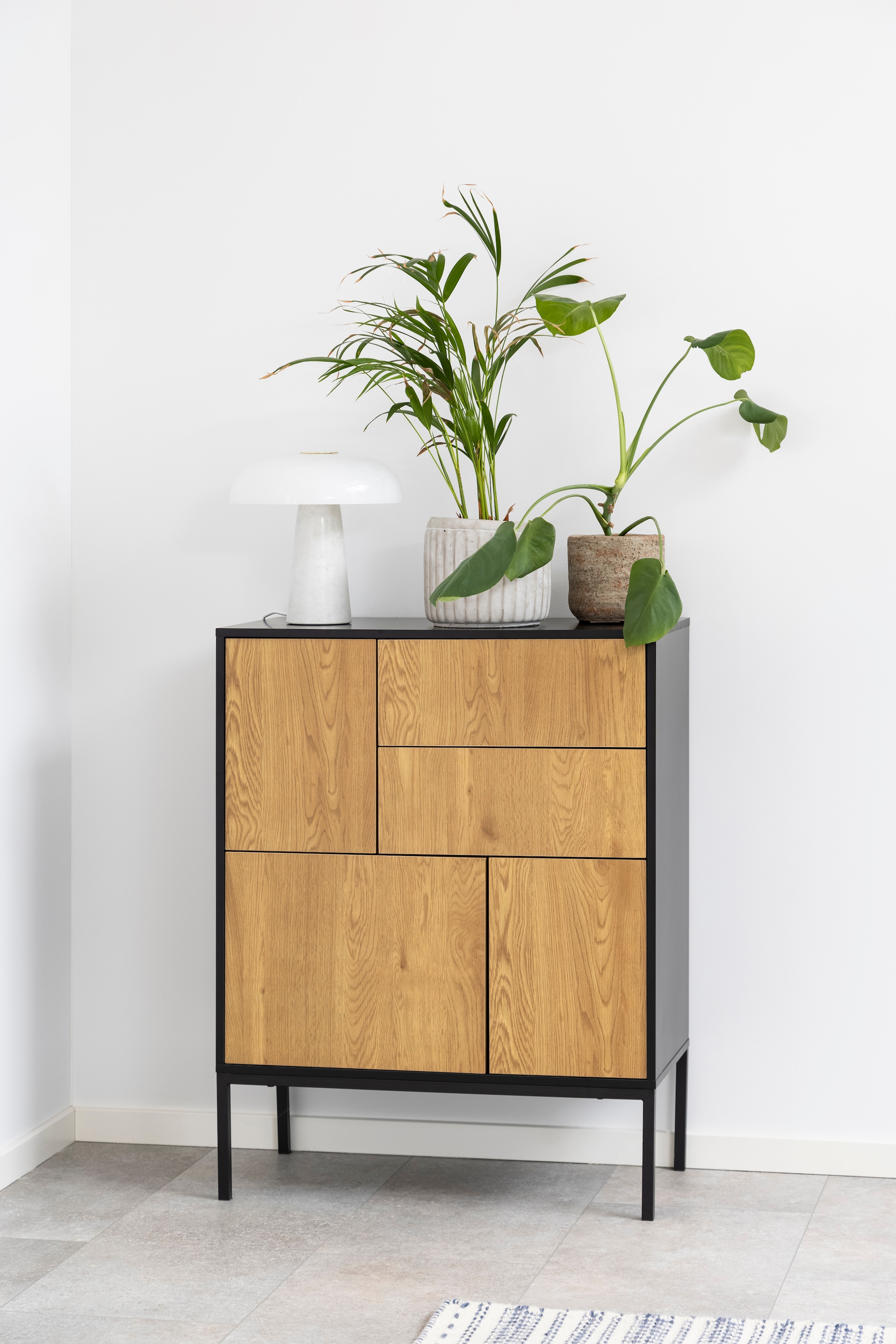 Image of ACTONA GROUP Sideboard 1, mit Wildeiche-Nachbildung, 3 Türen und 2 Schubladen, Breite 80 cm