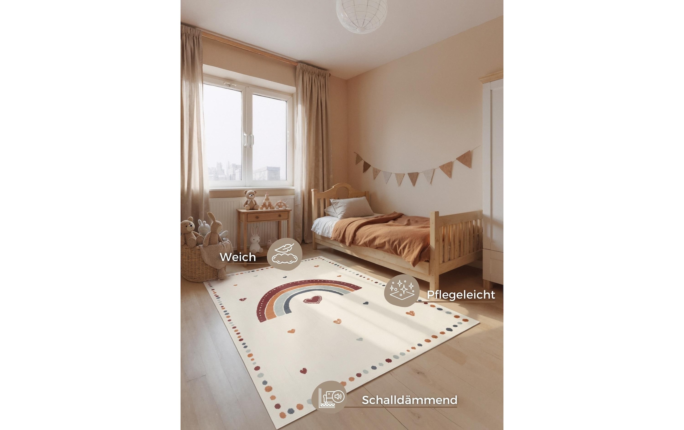 HANSE Home Tapis pour enfants »Luvy« Rectangulaire 10 mm Höhe facile d'entretien, doux, chambre d'enfant, tapis de jeu, sous-tapis de jeu