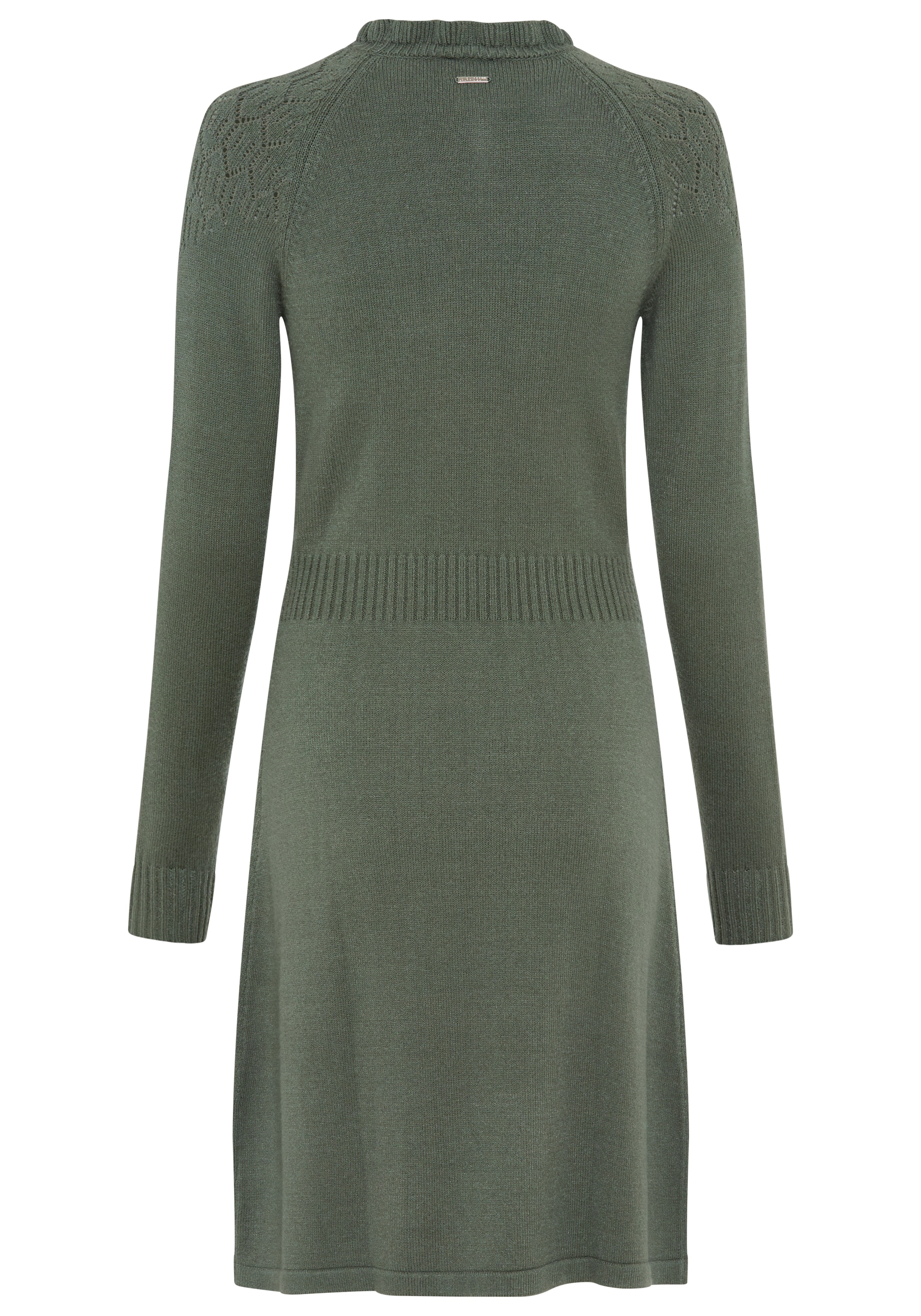 Laura Scott Strickkleid mit edlem Ajourmuster und süssem Stehkragen
