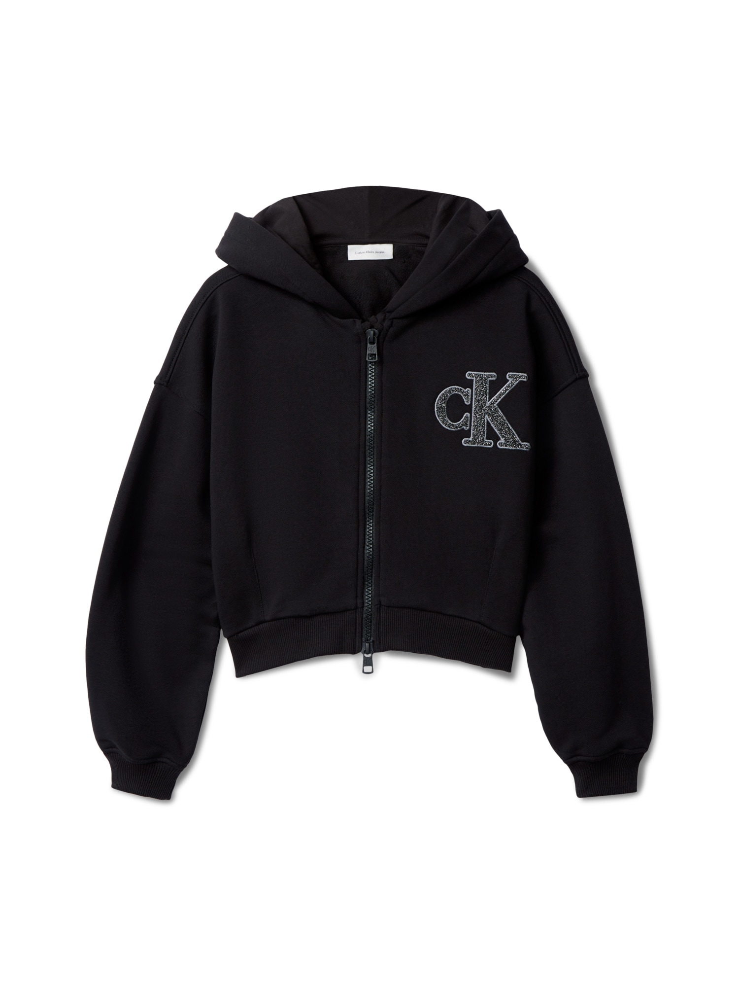 Calvin Klein Jeans Sweatjacke »CK LOGO TERRY ZIP THROUGH«, für Kinder bis 16 Jahre, mit Glitzer-Applikation