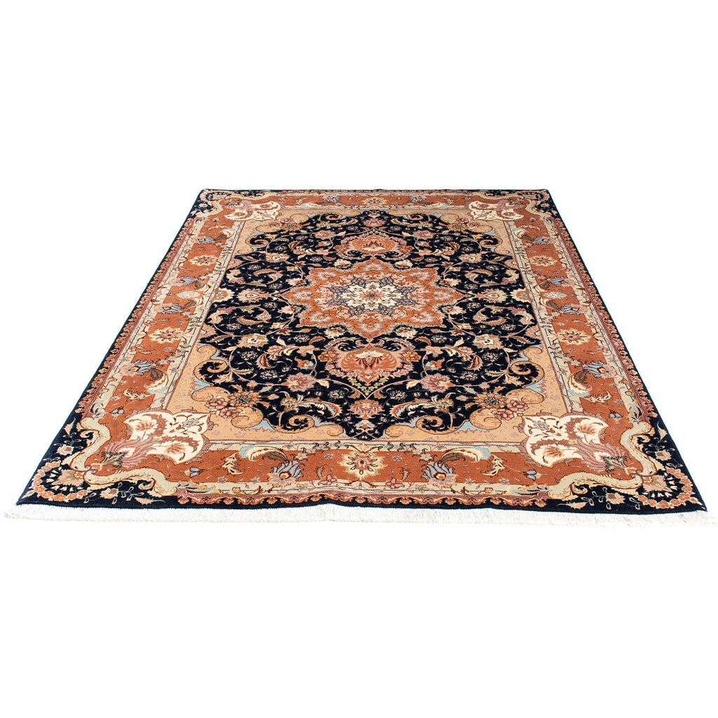 morgenland Orientteppich »Perser - Täbriz - Royal - 200 x 155 cm - dunkelblau«, rechteckig, Wohnzimmer, Handgeknüpft, Einzelstück mit Zertifikat