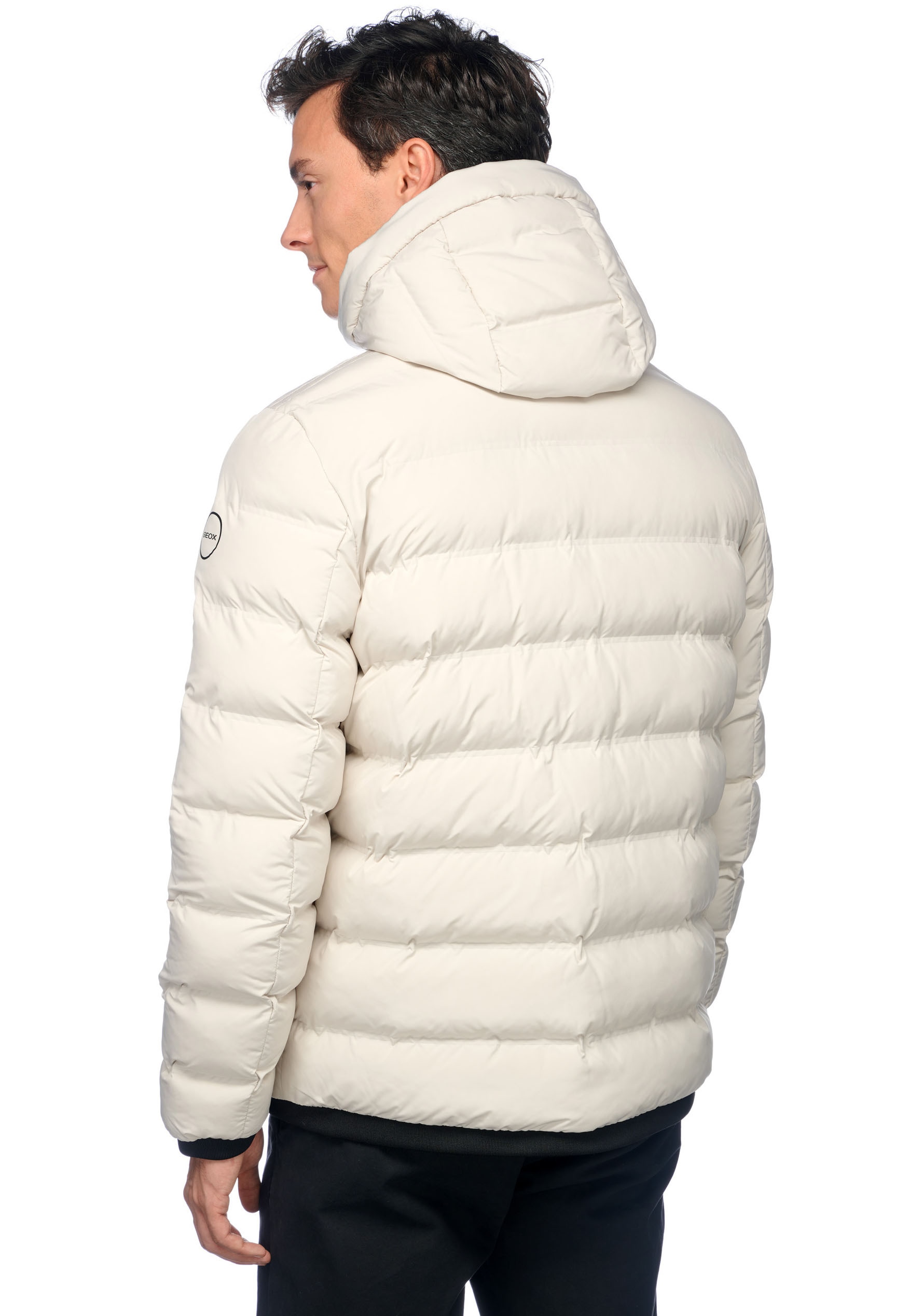 Geox Steppjacke »SPHERICA«, mit kontrastfarbenen Details, Reissverschluss, Taschen, Kapuze