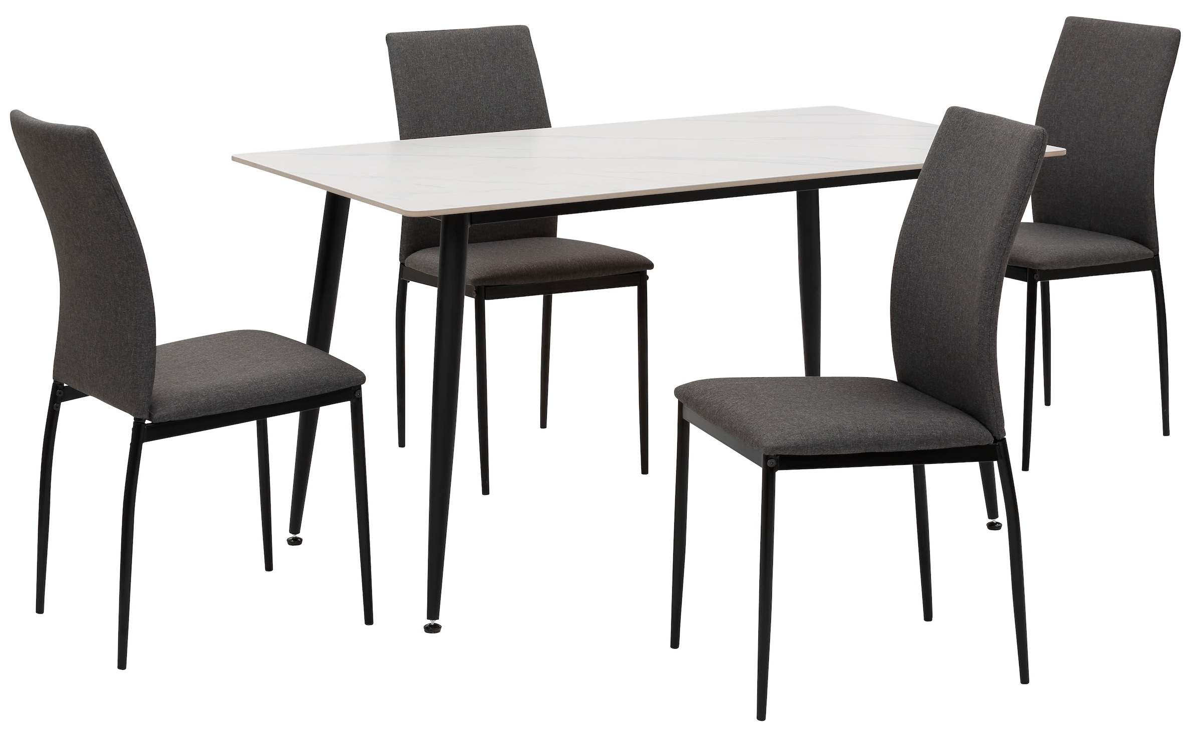 Home affaire Essgruppe »ALIZIA«, (Set, 5 tlg.), Tisch gesinterter Stein 140 cm, Flachgewebe, Belastbarkeit 120 KG