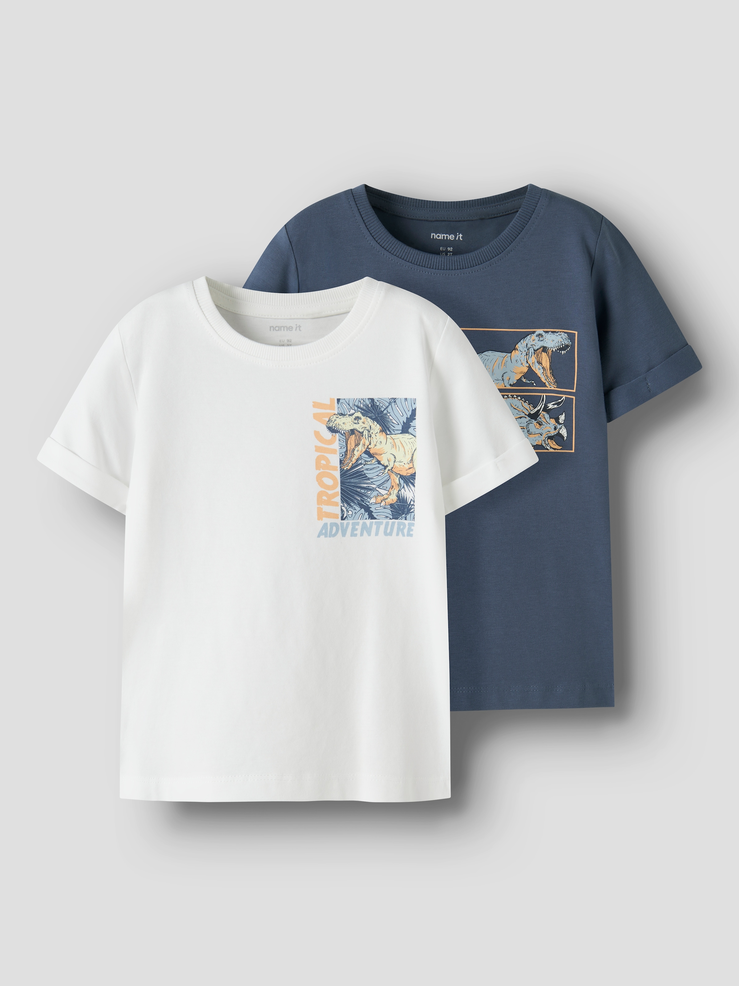 Name It T-shirt »NMMVUX 2P SS TOP« Paquet, 2 mélange coton, coupe normale