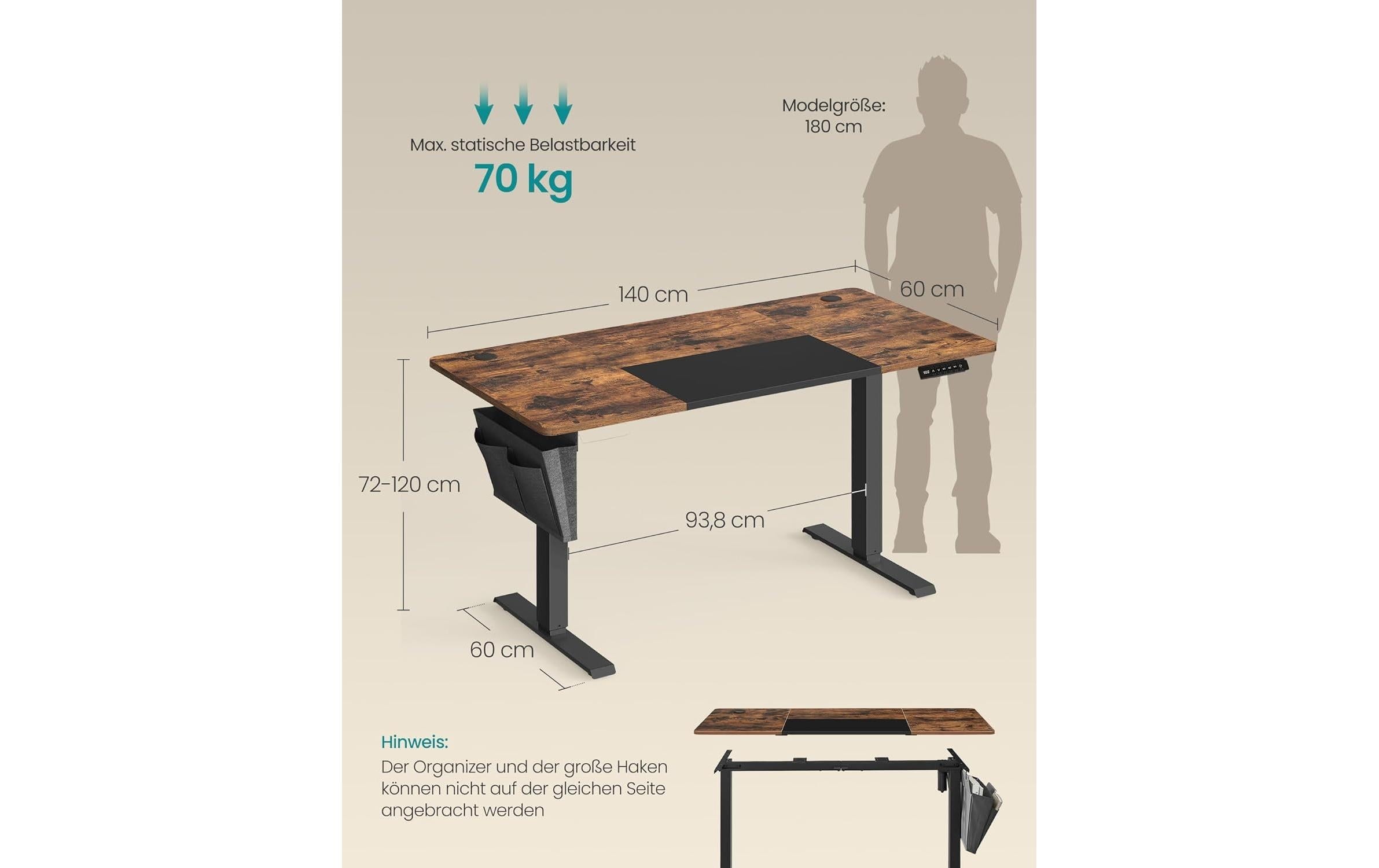 SONGMICS Arbeitstisch »140 x 60 cm«