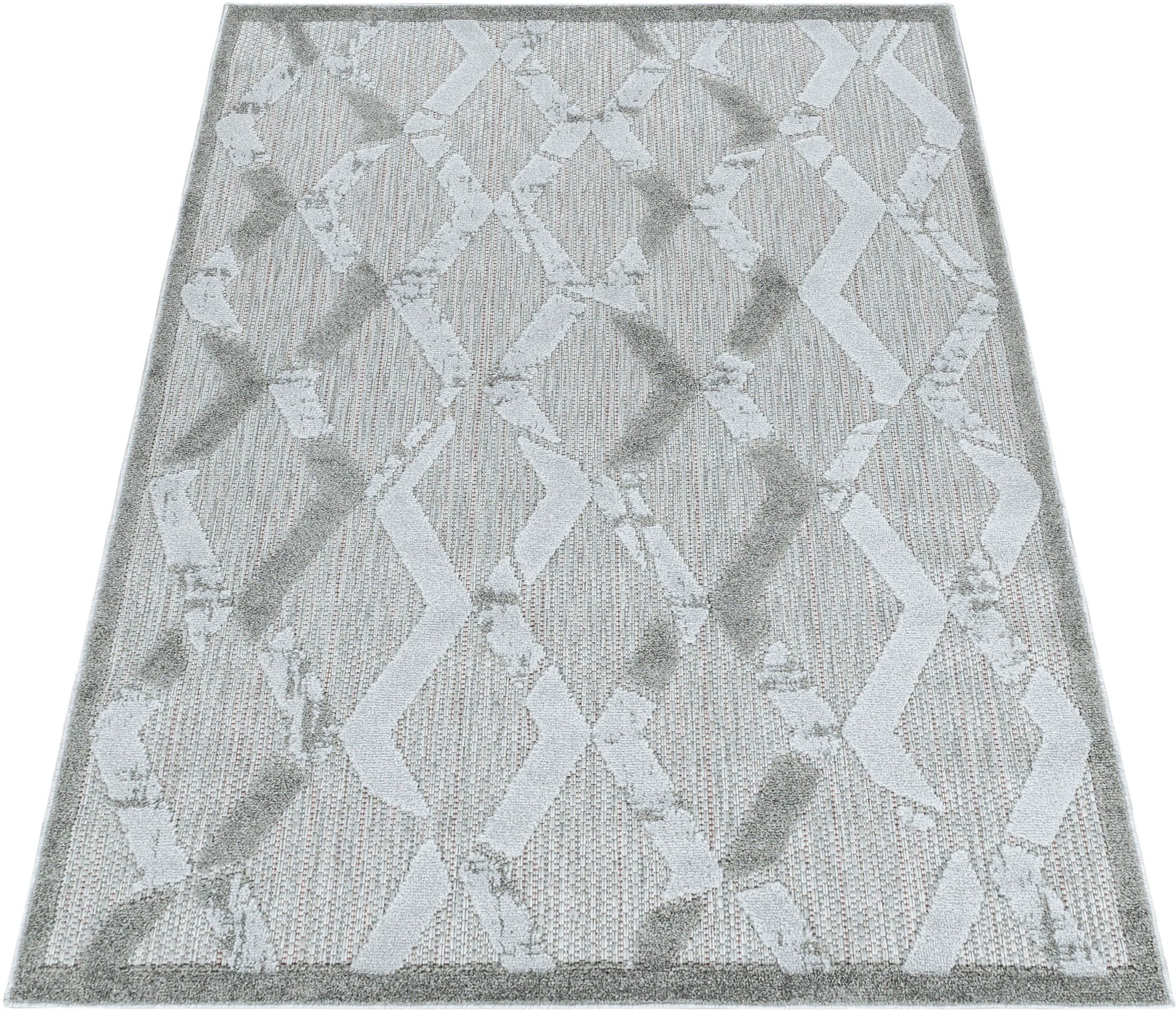 Ayyildiz Teppiche Teppich »BAHAMA 5158«, rechteckig, 8 mm Höhe, Läufer, Flachflor mit Hoch-Tief-Struktur, In-und Outdoor geeignet