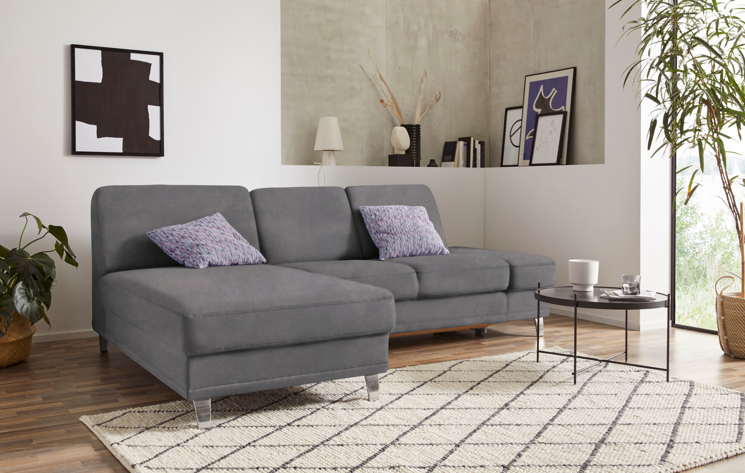 sit&more Ecksofa »Clio L-Form«, wahlweise mit Bettfunktion oder Vorziehsitz und Bettkasten, Federkern