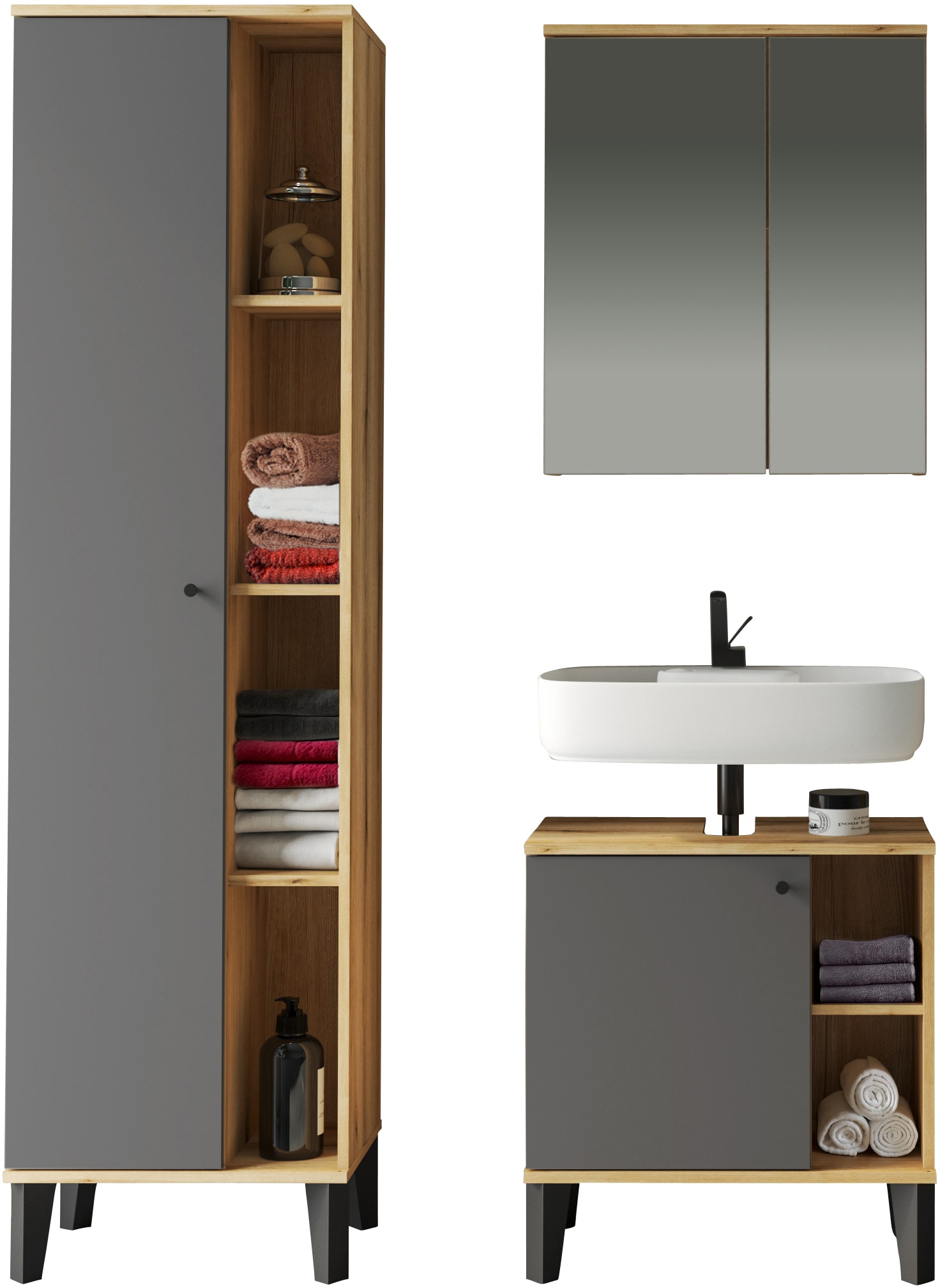Image of Home affaire Badmöbel-Set "OSLO, Bad im skandinavischen Design, 3-teiliges Badezimmer" Set, 3 Stk. tlg.