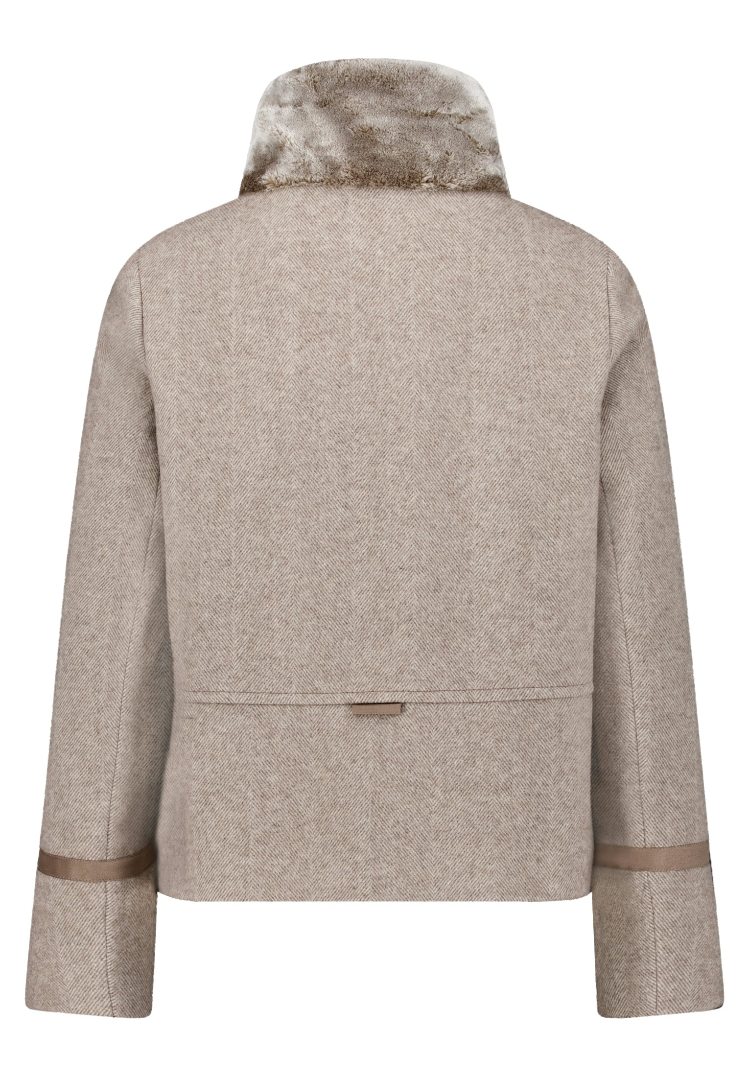 Gil Bret Fellimitatjacke ohne Kapuze mit Reissverschluss und aufgesetzten Fell-Taschen /mit Wolle
