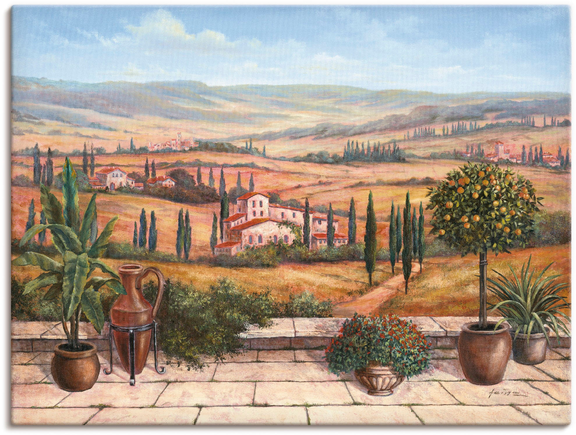Artland Wandbild »Terrasse«, Europa, (1 kaufen versch. St.), Leinwandbild, Poster bequem Grössen oder Alubild, in als Wandaufkleber