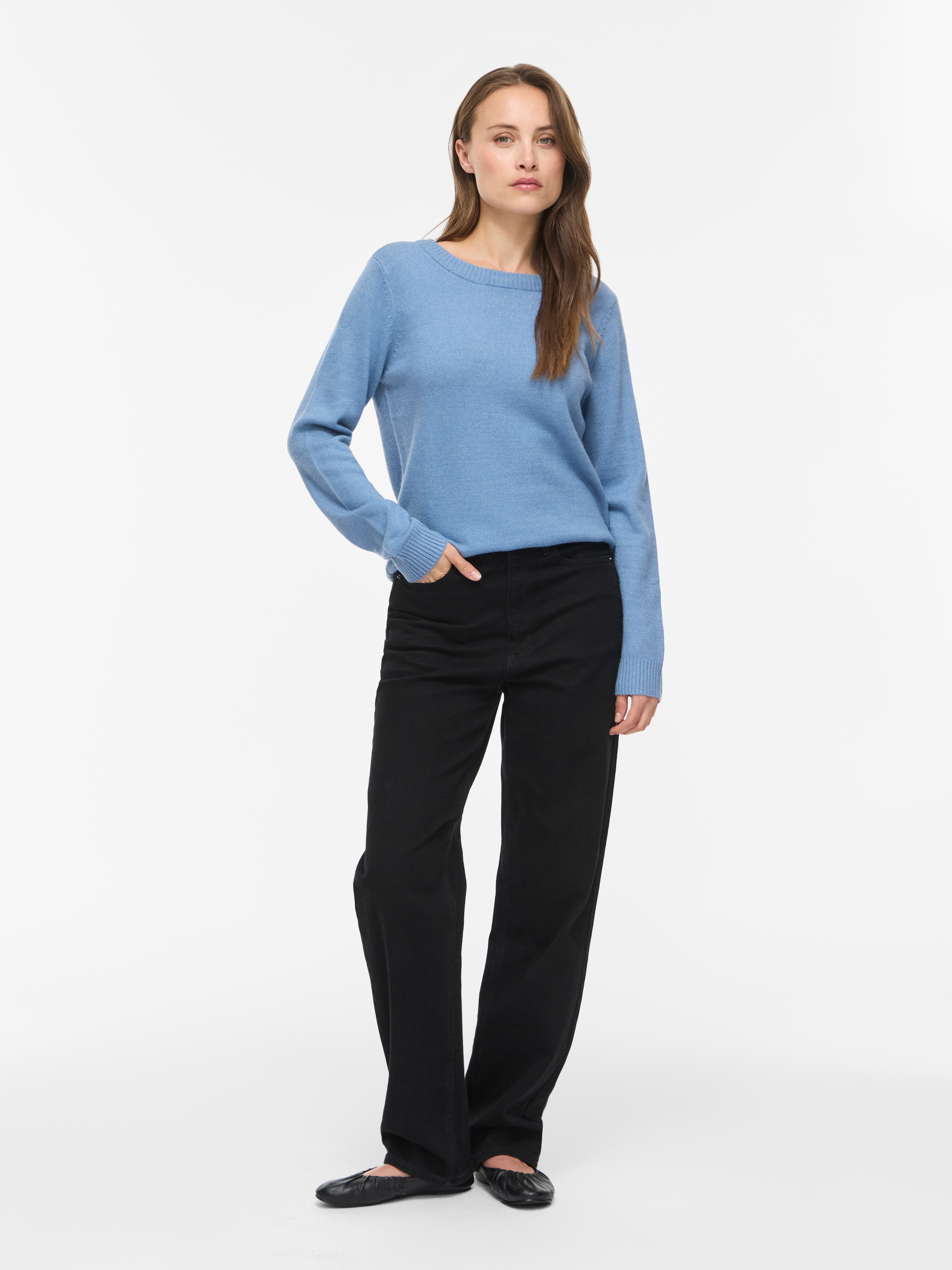 Vila Pull à col rond »VIRIL O-NECK L/S  KNIT TOP - NOOS« mélange viscose, coupe régulière