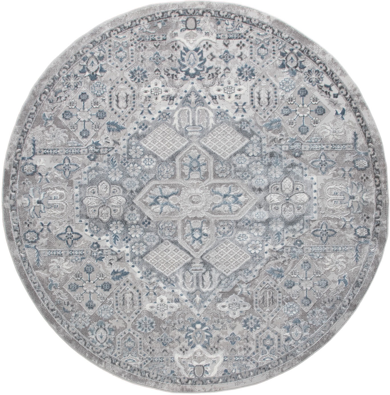 Image of Paco Home Teppich »Neferu 971«, rund, 9 mm Höhe, Kurzflor, Orient Optik, 3D-Design, ideal im Wohnzimmer & Schlafzimmer bei Ackermann Versand Schweiz