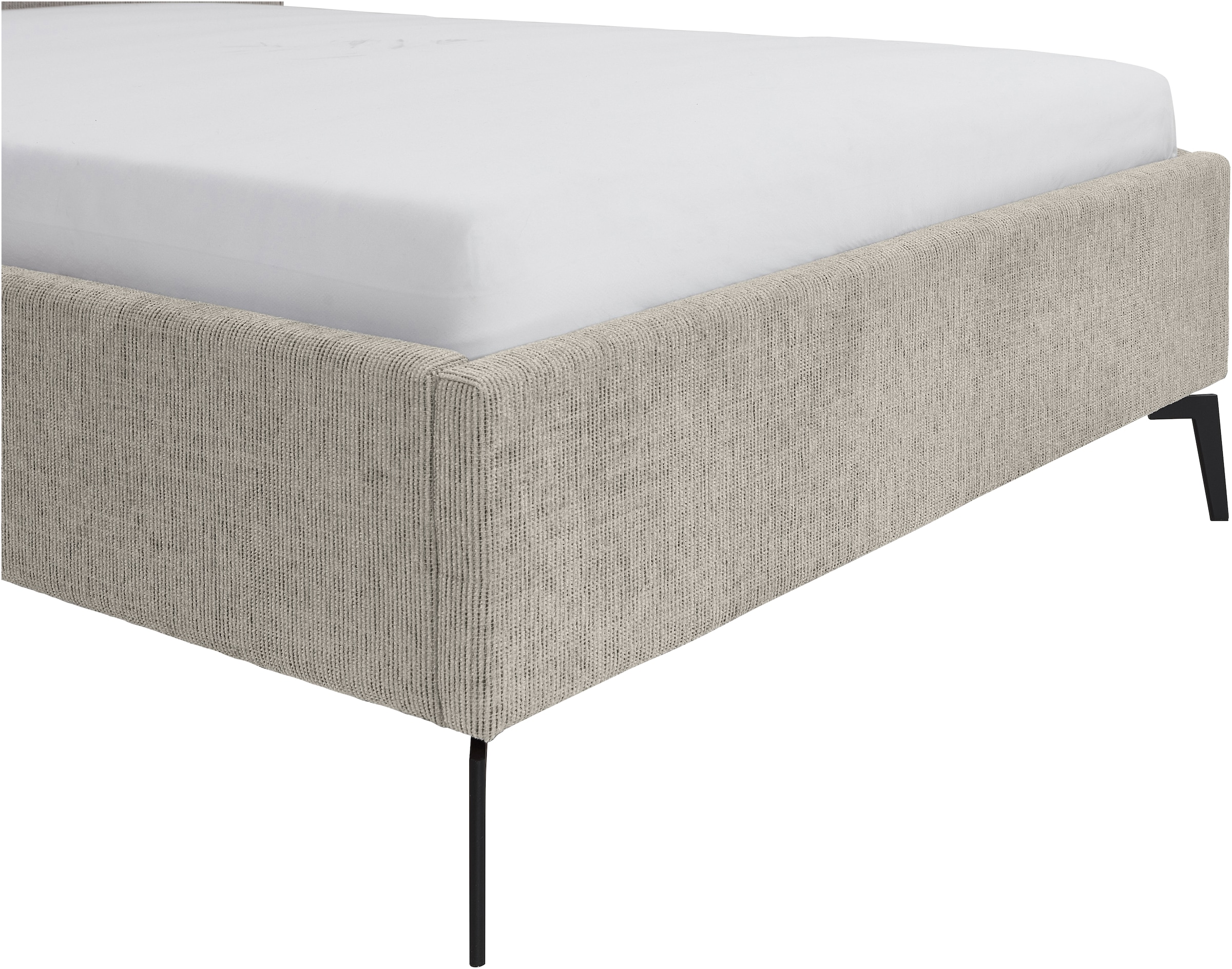 meise.möbel Lit rembourré »Riva II« mit schwarzen Metallfüssen, wahlweise mit Bettkasten