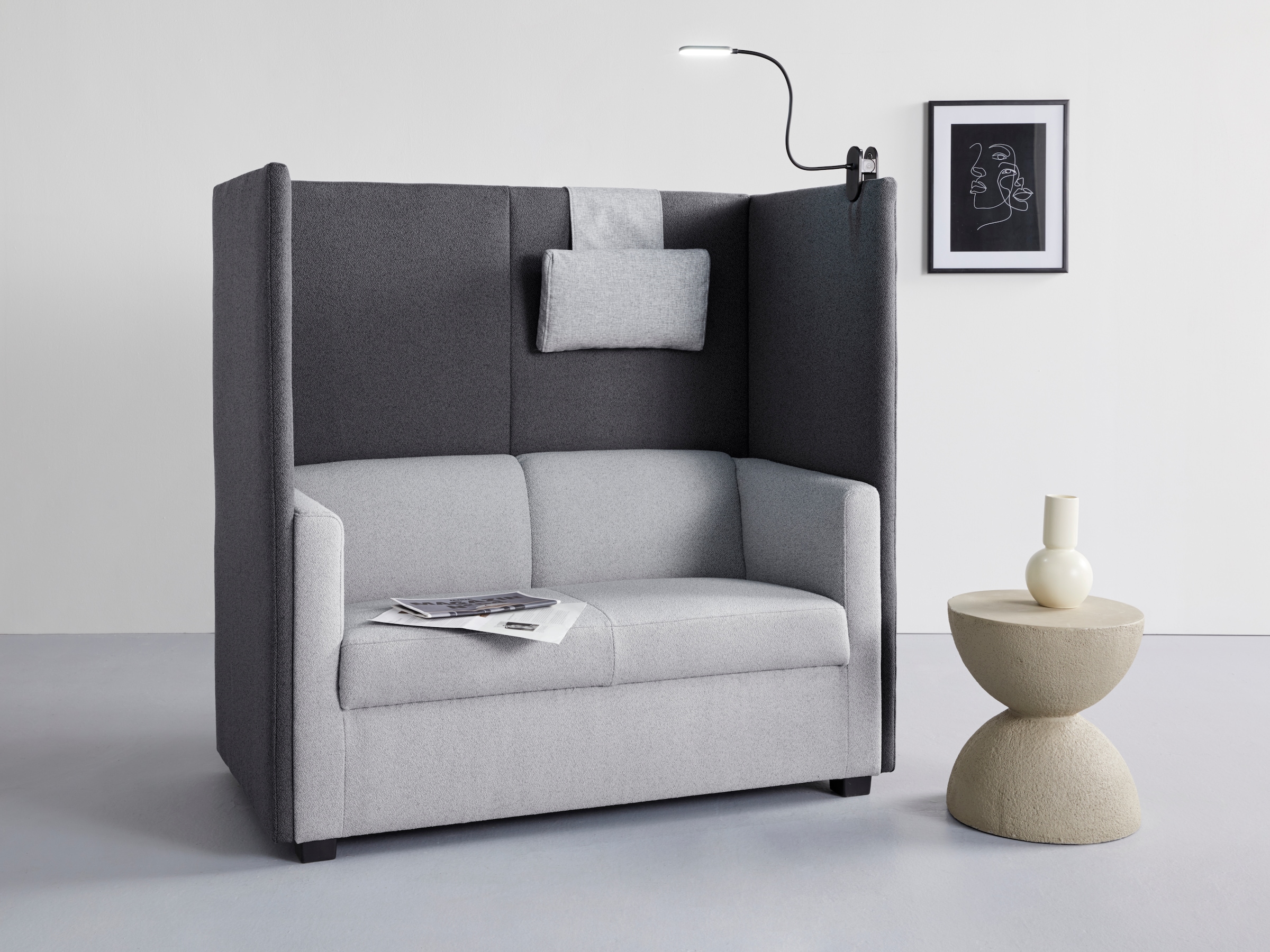 DOMO collection Klemmleuchte LED-Modul Kaltweiss mit USB-Lade- und Touchfunktion, dimmbar und verstellbar