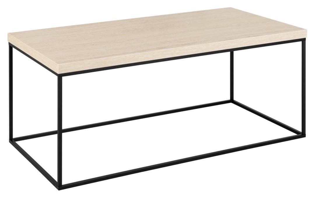 Image of AC Design Couchtisch "Barossa, Wohnzimmertisch, Sofatisch, Steinoptik, rechteckig" Moderner Scandi-Stil, schwarze Stahlgestell, Mehrere Varianten
