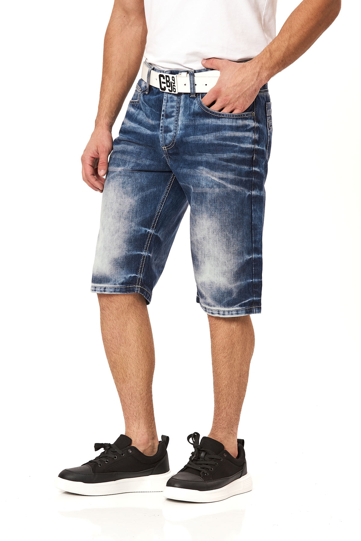 Cipo & Baxx Bermuda en jean Baumwolle, regular fit
