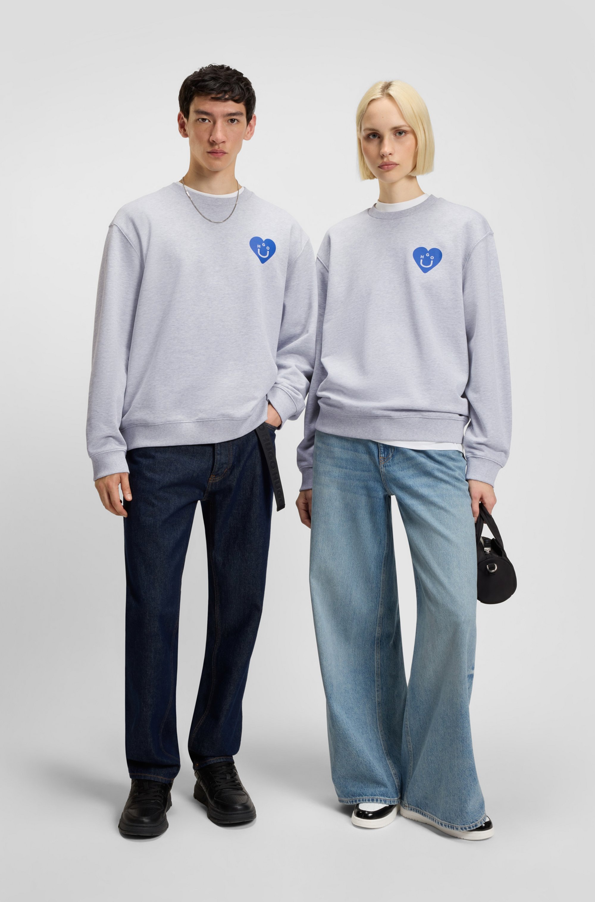 HUGO Blue Sweatshirt »Oversized Crew«, Rundhals, mit Print
