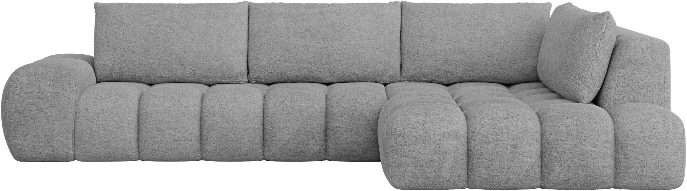 INOSIGN Ecksofa »AZITA Designsofa, elegant und bequem L-Form, Bubble-Optik«, lose Rückenkissen, traumhafte Steppung, Masse B/T/H: 352/210/72 cm