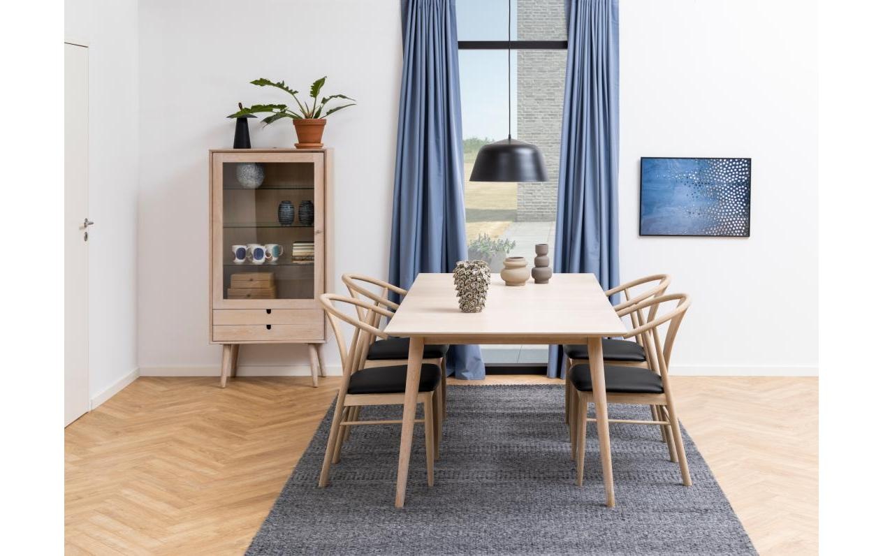 AC Design Vitrine »Century 72 x 36 x 143.2 cm« Elegante Vitrine mit Glaseinsatz und Schubladen in pigmentierter Eiche