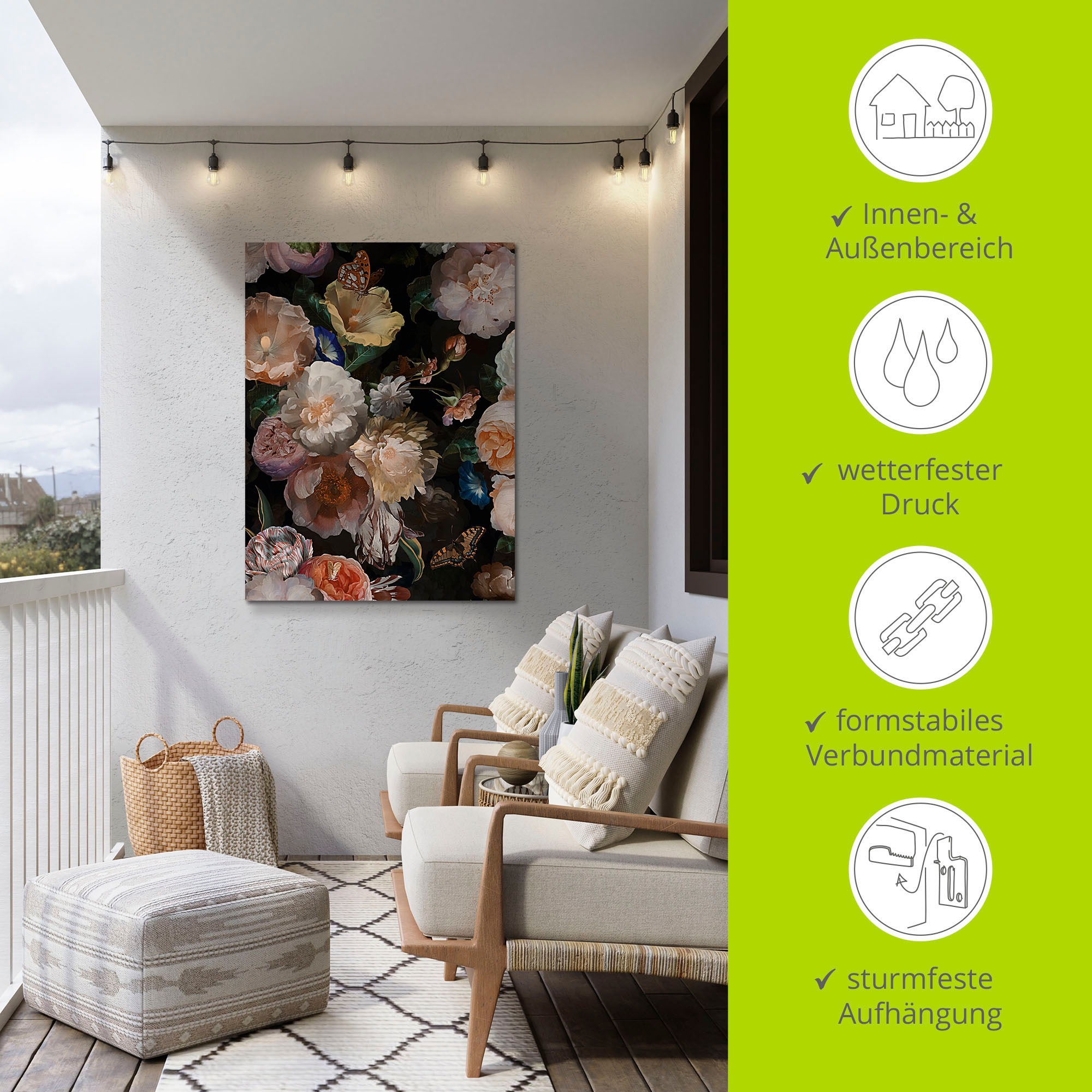 Artland Wandbild »Antike Holländische Blumen«, Blumenbilder, (1 St.), als Alubild, Outdoorbild, Leinwandbild, Poster, Wandaufkleber