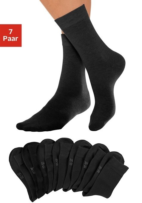 Image of Lavana Basicsocken Packung, 7 Paar tlg. mit druckfreiem Bündchen