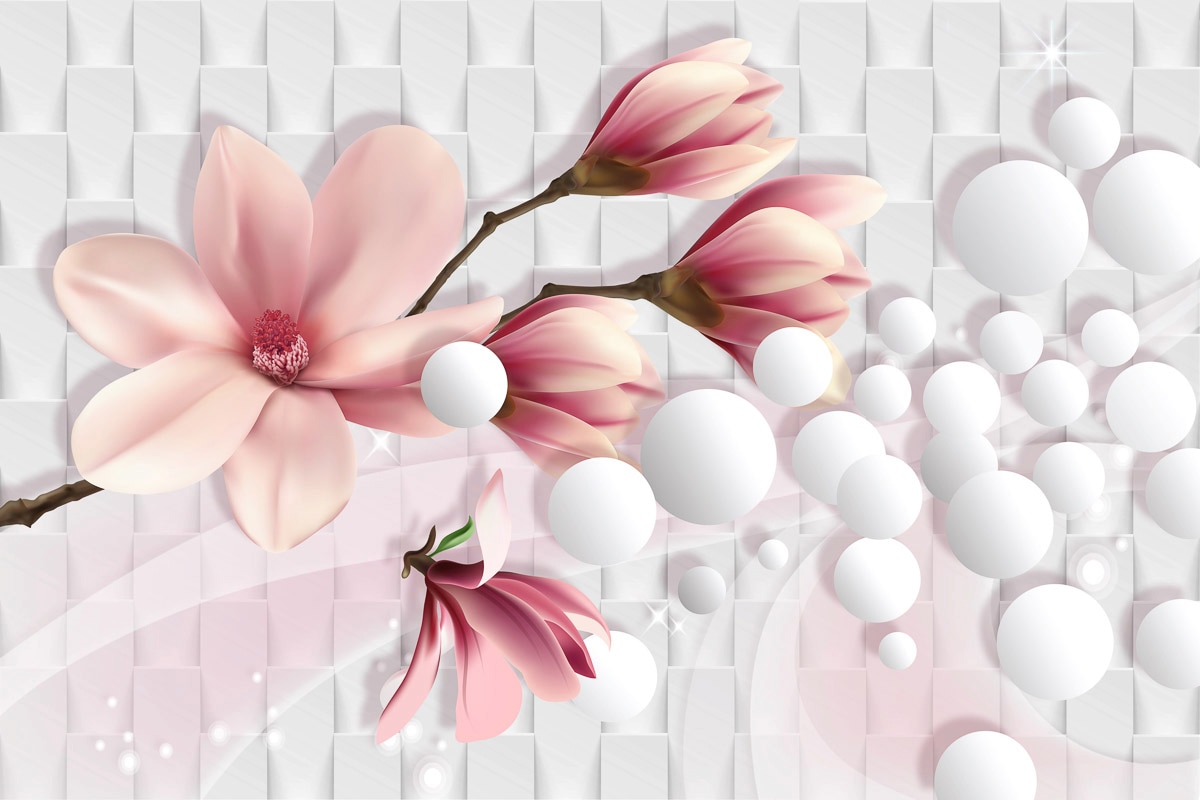 Image of Papermoon Fototapete "ORCHIDEEN-ART DESIGN ABSTRAKT MUSTER KUNST MAGNOLIA XXL"