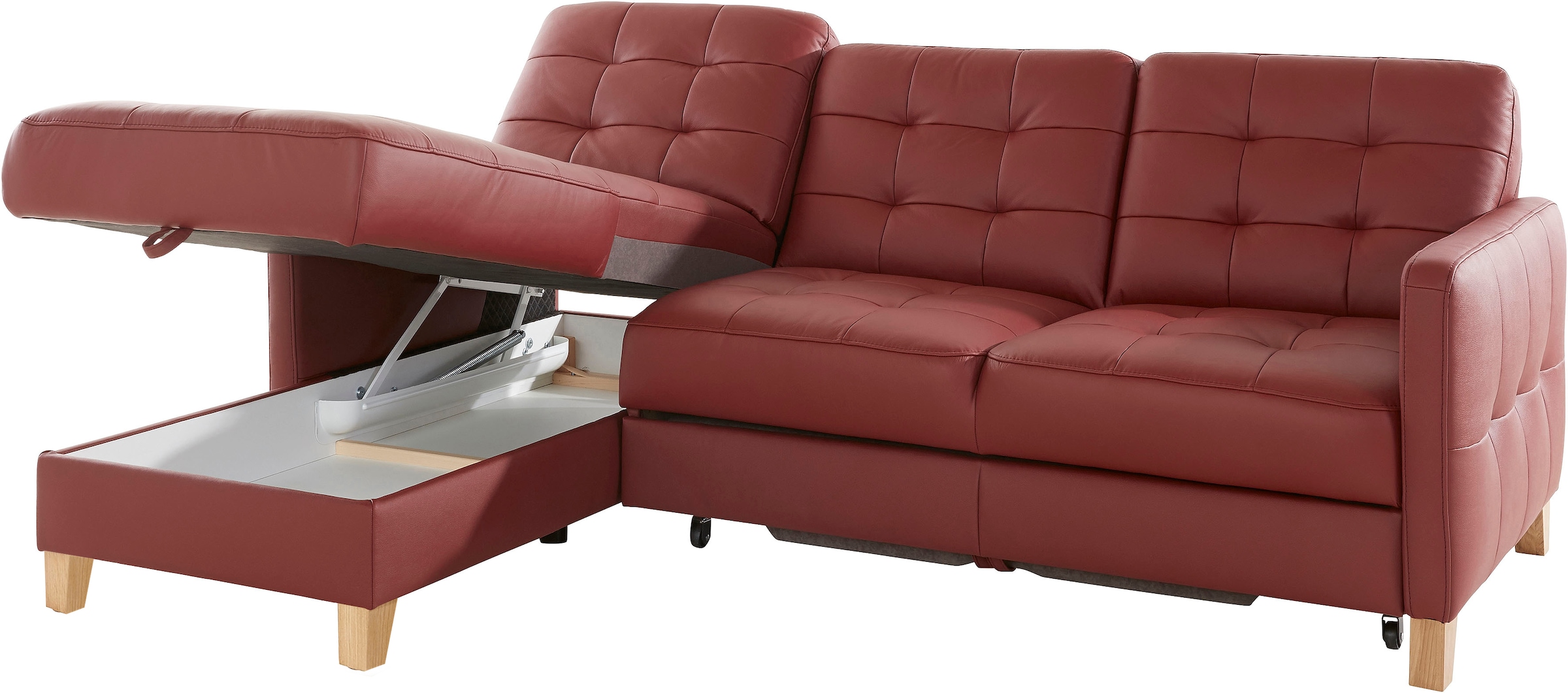exxpo - sofa fashion Ecksofa »Elio, kompakt und komfortabel, bequem und zeitloses Design, L-Form«, wahlweise mit Bettfunktion